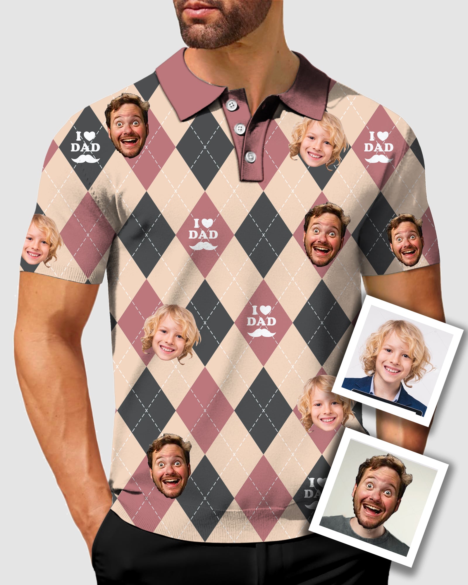 Men's To My Dad Custom Face Men's Golf Polo Father's Day Gift Polo