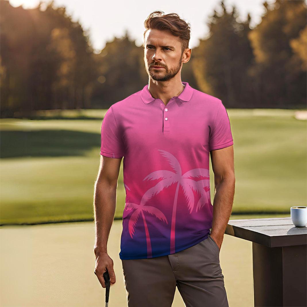 Men's Sunset Palm Paradise golf polo