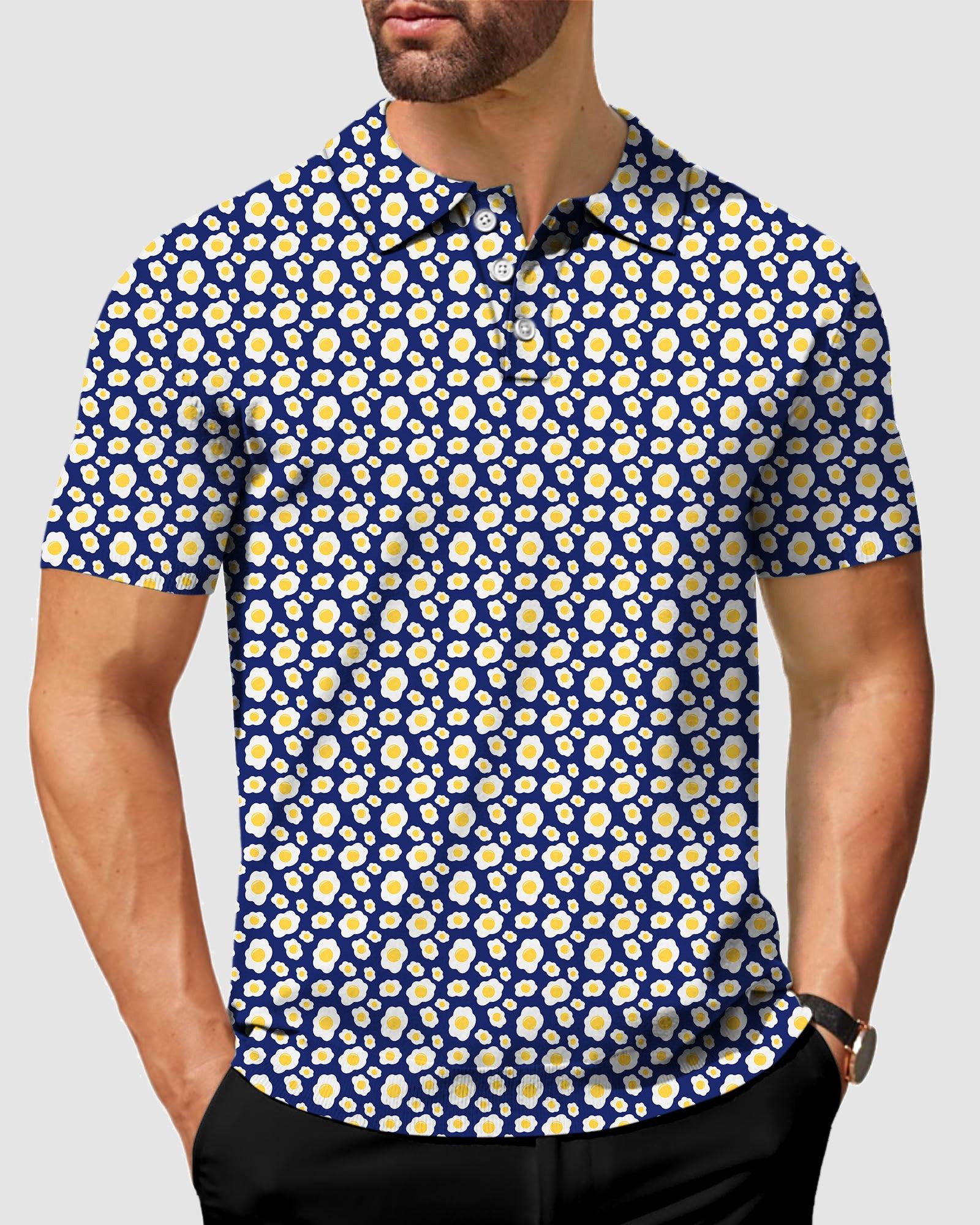 Fried Eggs Pattern -men's golf polo