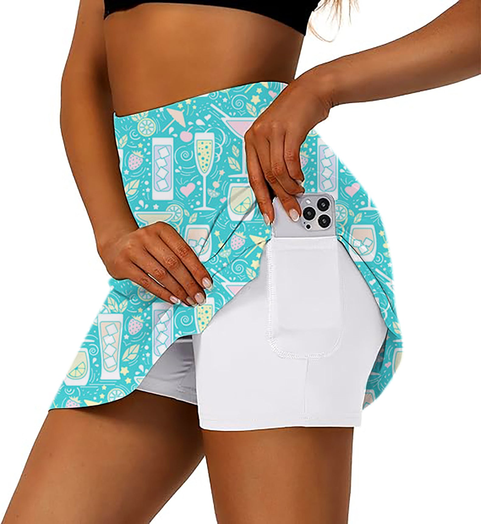 Cocktails-Hello-Summer Women's Athletic Golf Skorts Flared Skirts