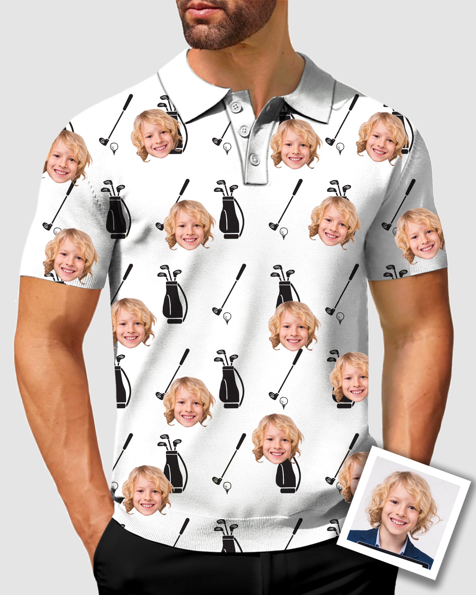 Men's To My Dad Custom Face Men's Golf Polo Father's Day Giftg Polo