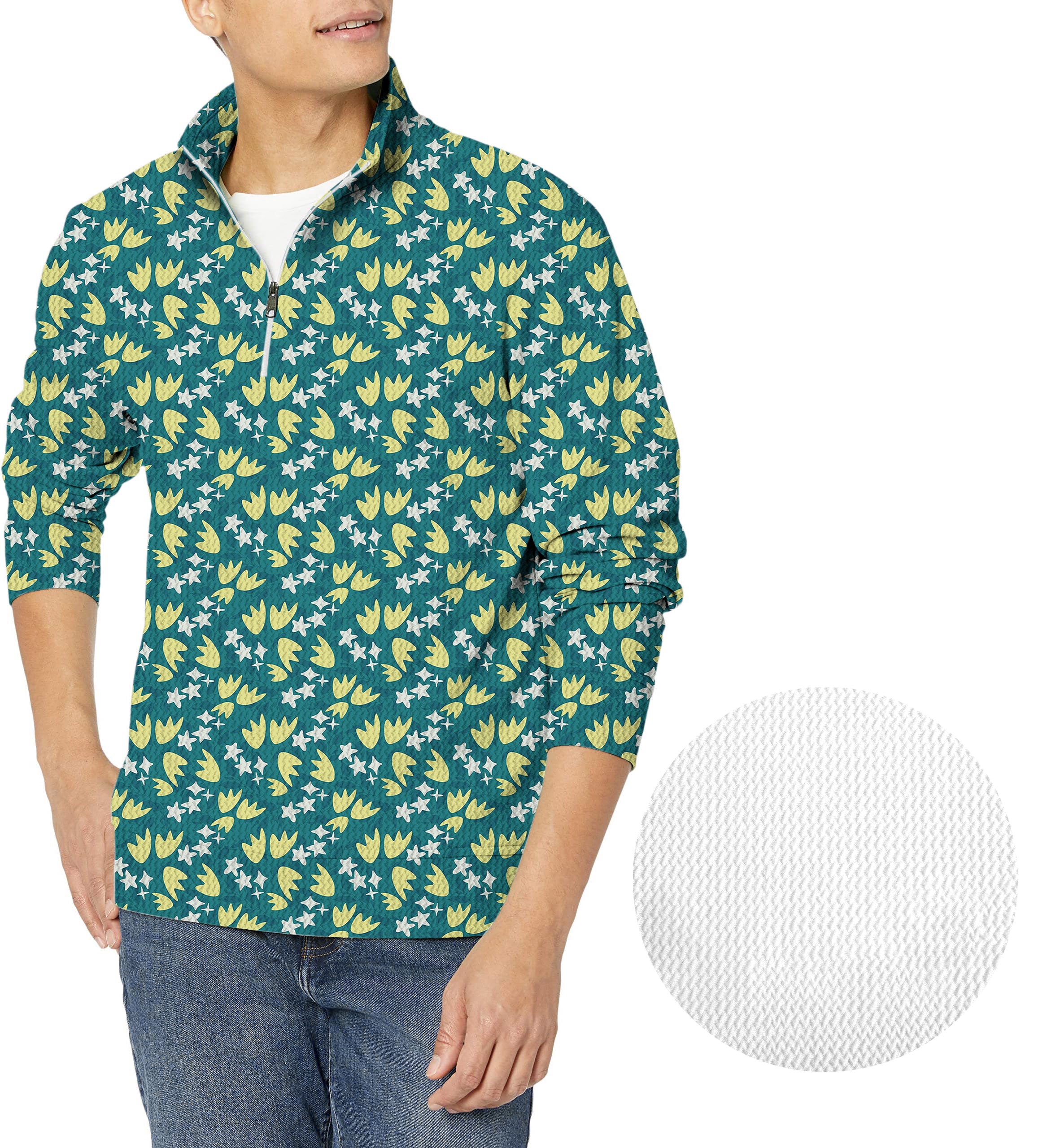 Pro Player-Men's Golf Waffle Zipper Pullover