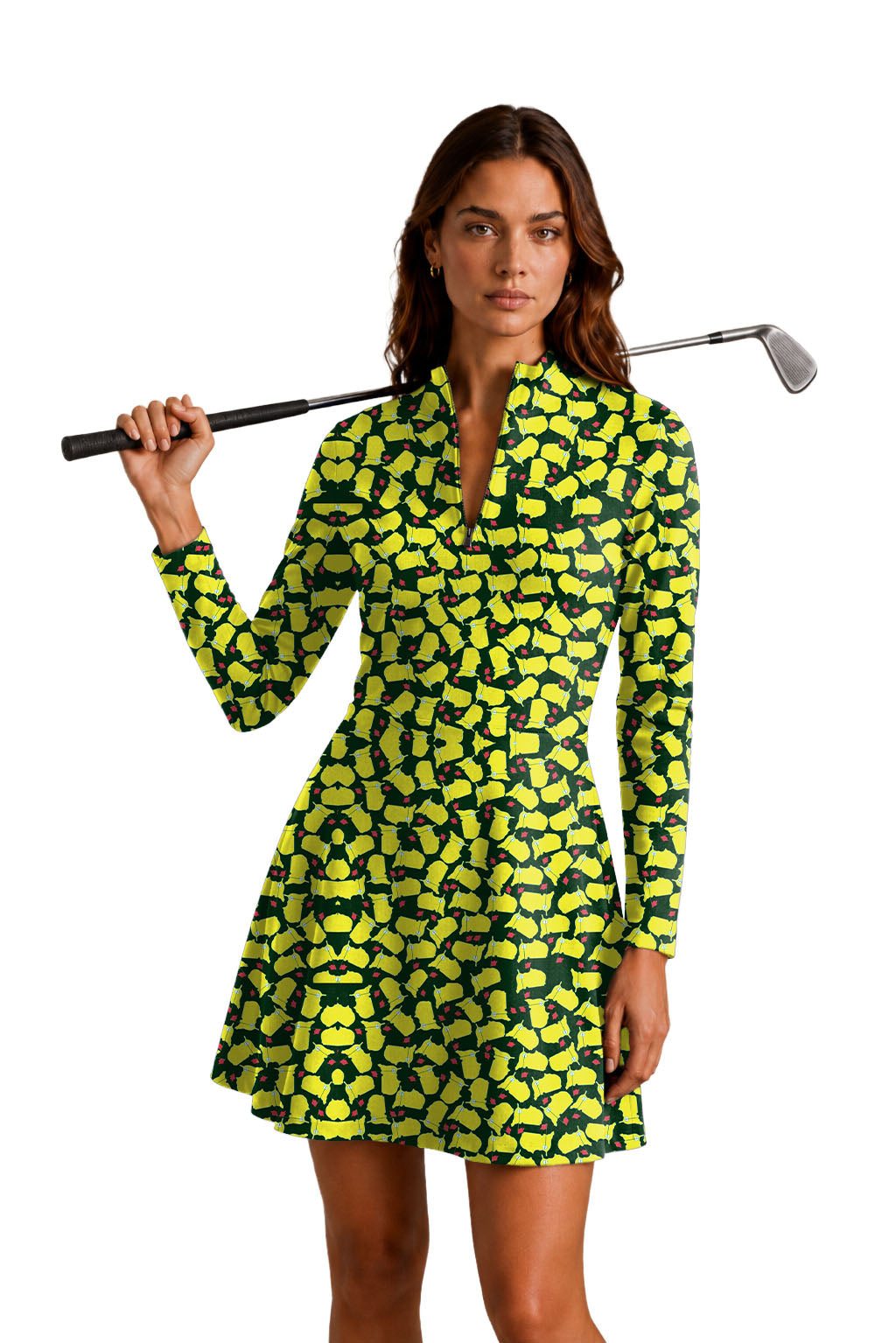 Augusta Women's Golf Long Sleeve Zipper Dresses Comes with separate matching shorts