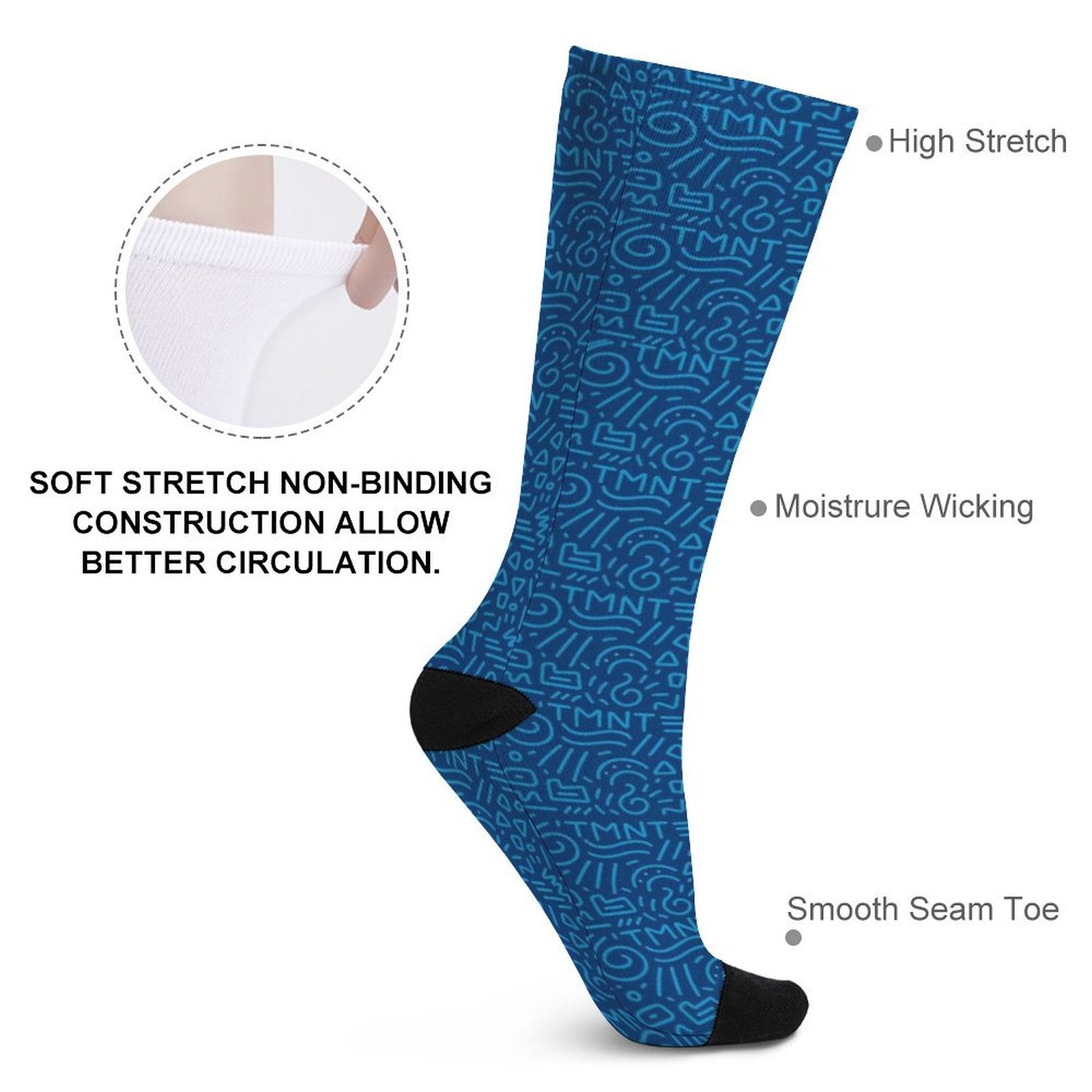 Blue Doodle Prined socks Gifts for Men Women