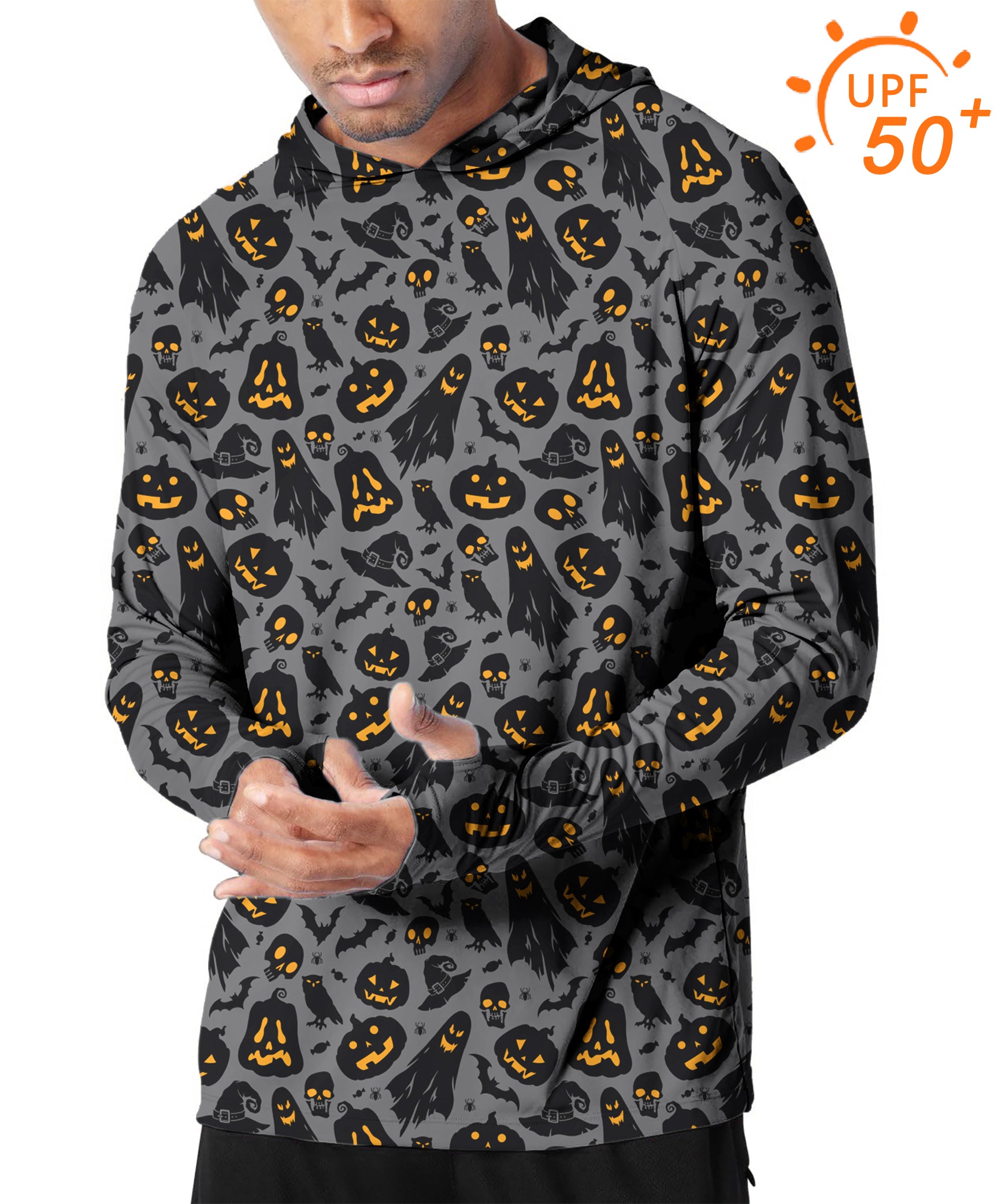 Men's Outdoor Spooky Halloween Golf Sun Protection Slim Fit  hoodies