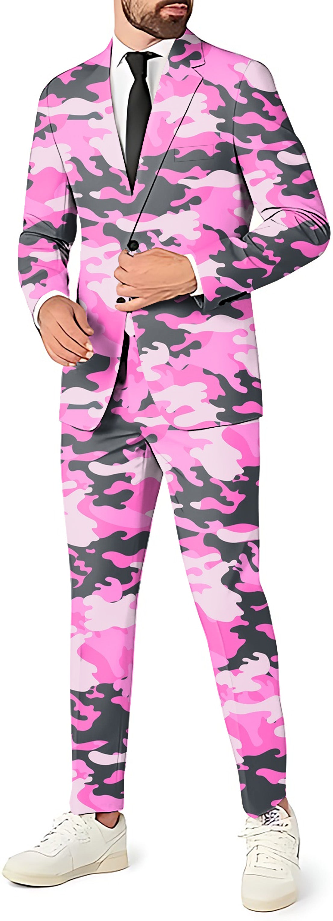 Pink Camo Men's Party Costumes-Theme Party 2 or 3pcs Suit set-Blazer Pants & Vest