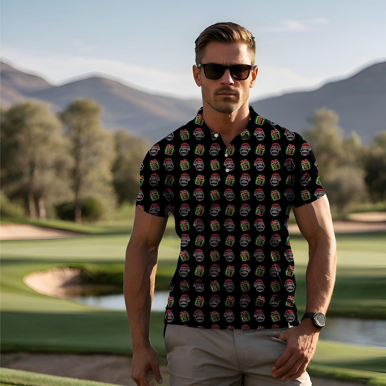 Men's Neon Santa's Gifts golf polo