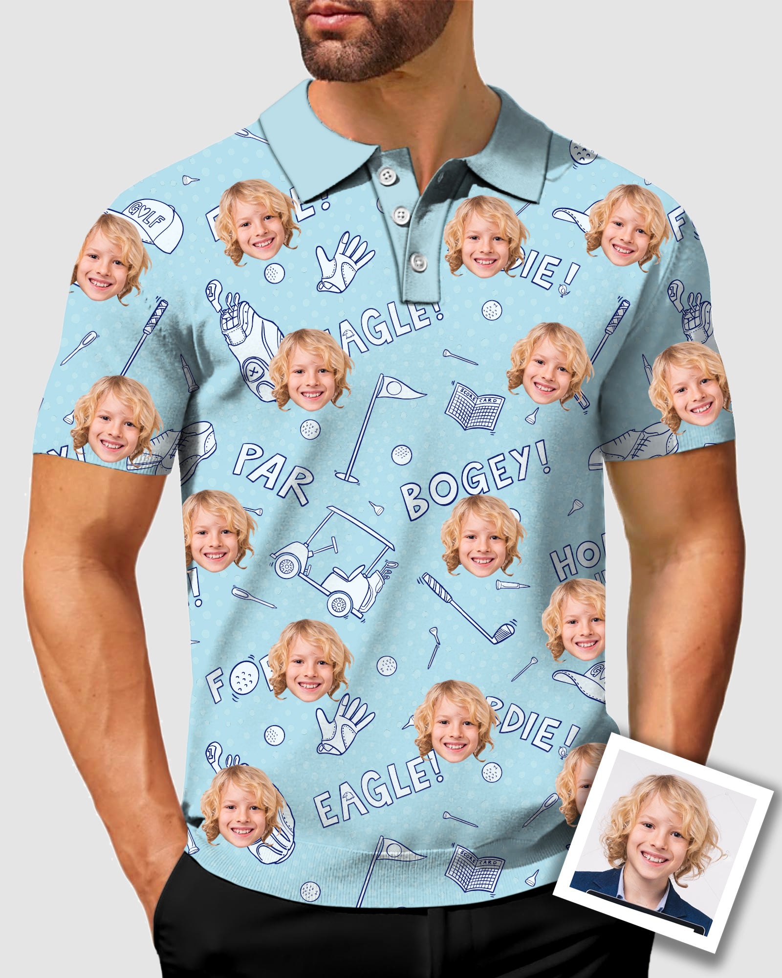 Men's To My Dad Custom Face Men's Golf Polo Father's Day Gift Polo