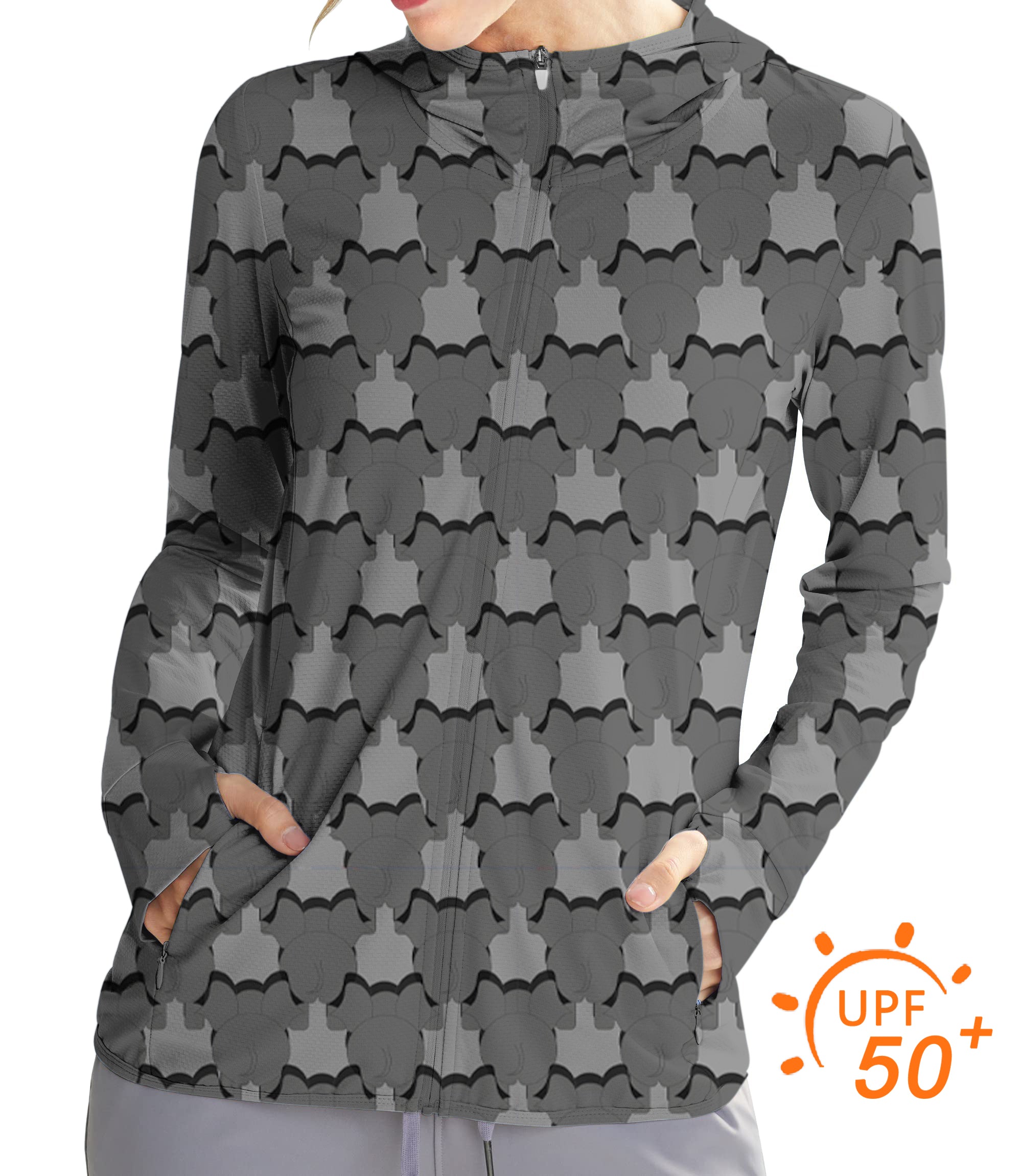 Women's Outdoor The back of an elephant Golf Sun Protection Slim Fit zip hoodies