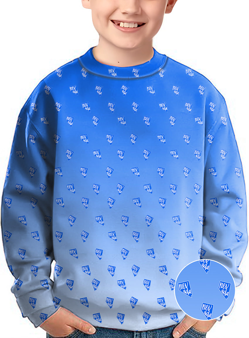 Blue Nevada Crewneck Pullover Kids Ugly Sweater