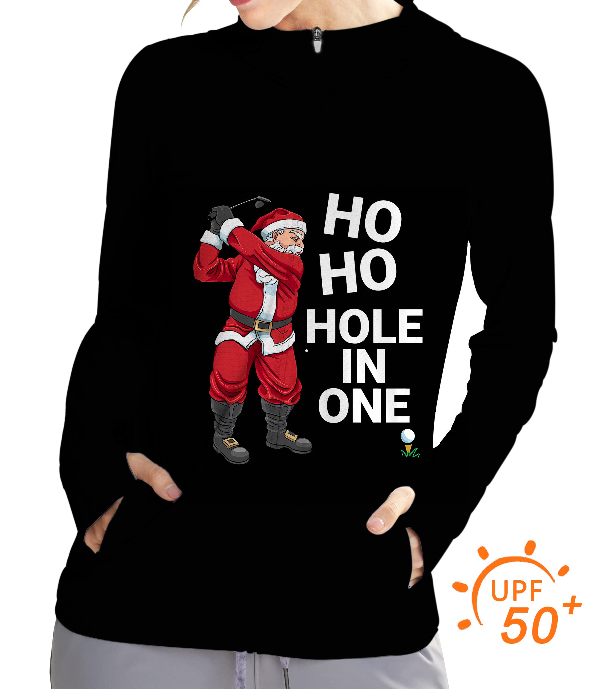 Women's Outdoor Santa Claus Play Golf Christmas Golf Sun Protection Slim Fit zip hoodies