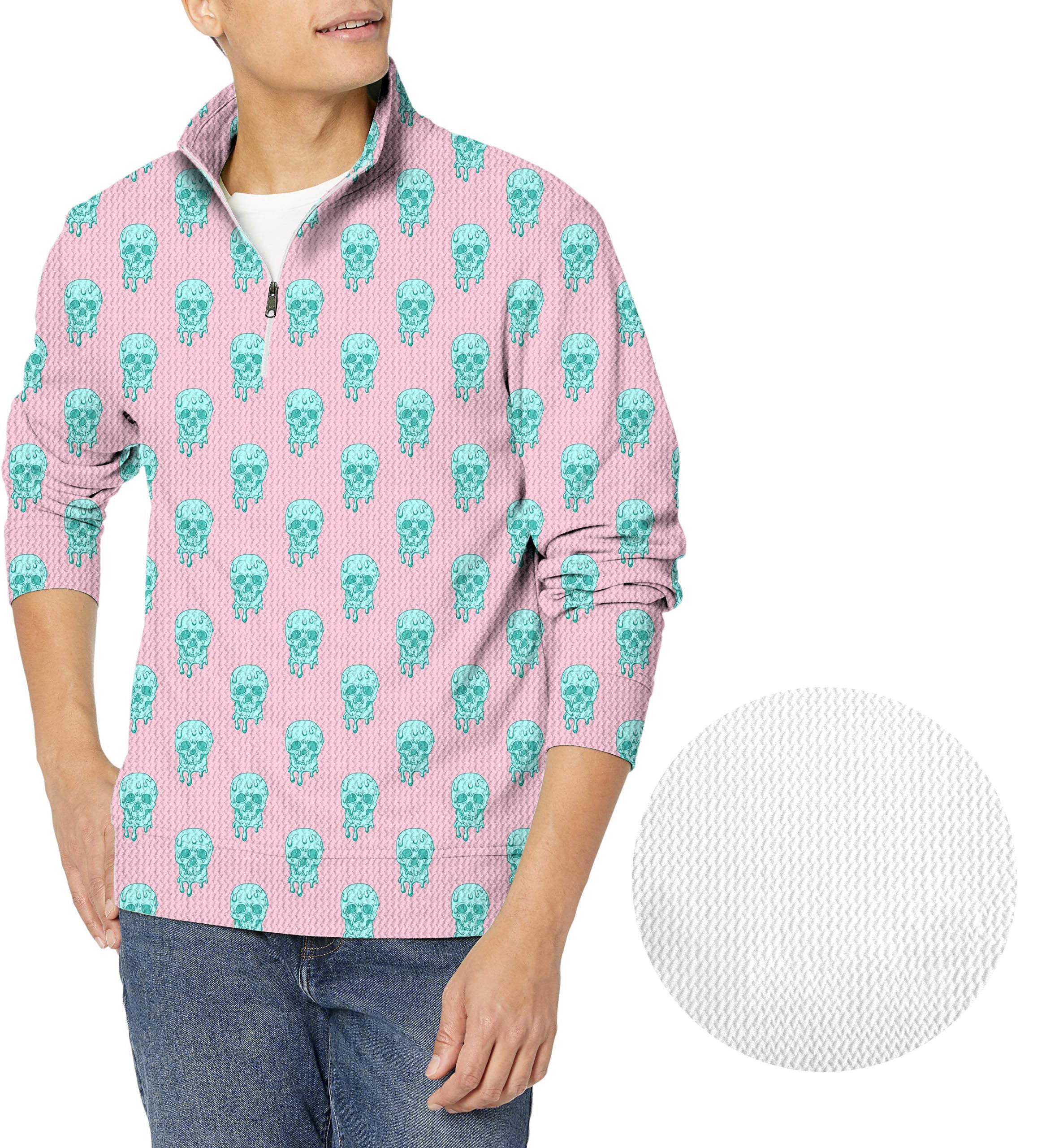 Icey Skulls-Men's Golf Waffle Zipper Pullover