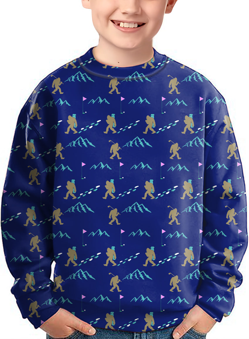 BIG FOOT Crewneck Pullover Kids Ugly Sweater