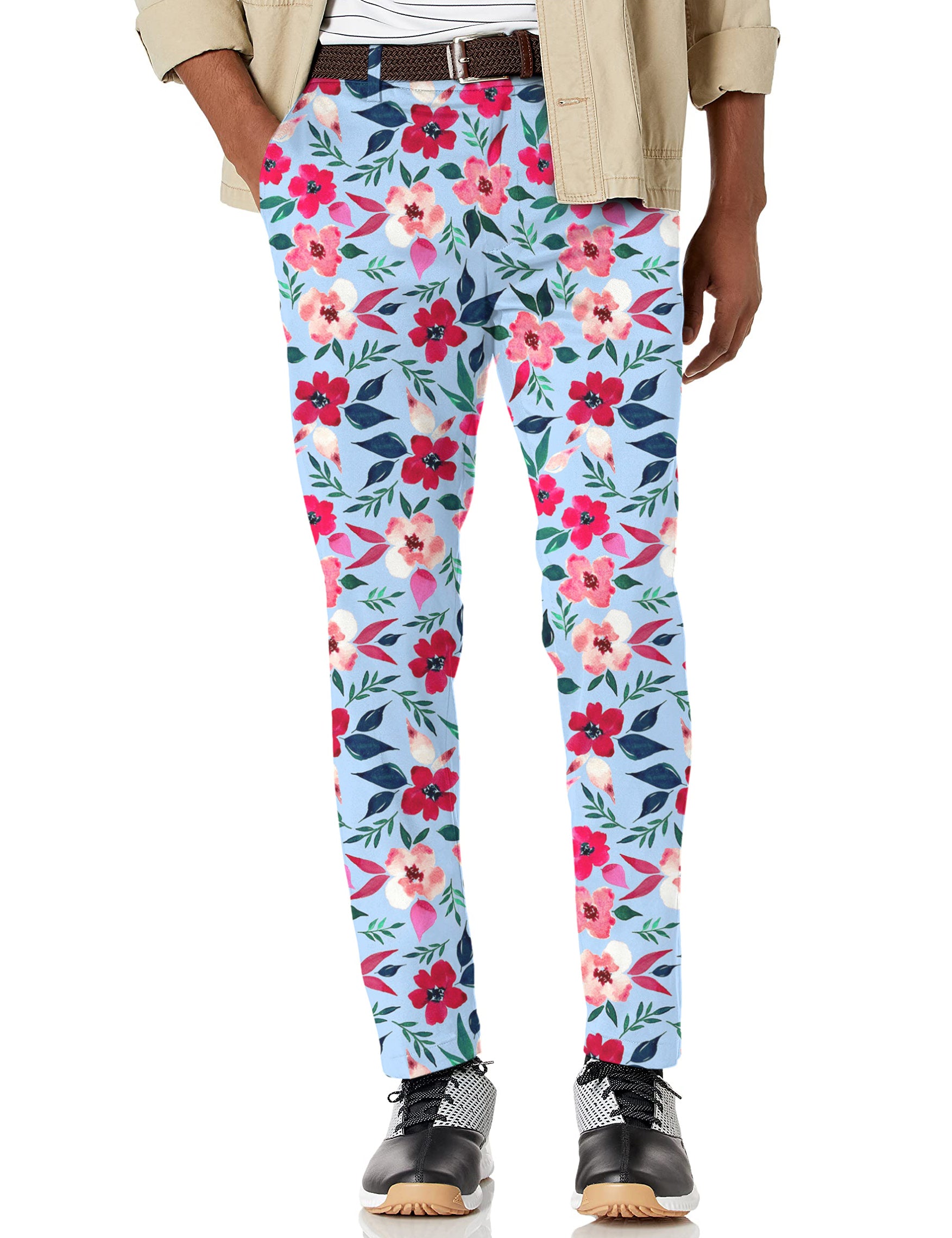 Men's Tropical flowers Stretch Golf Pants