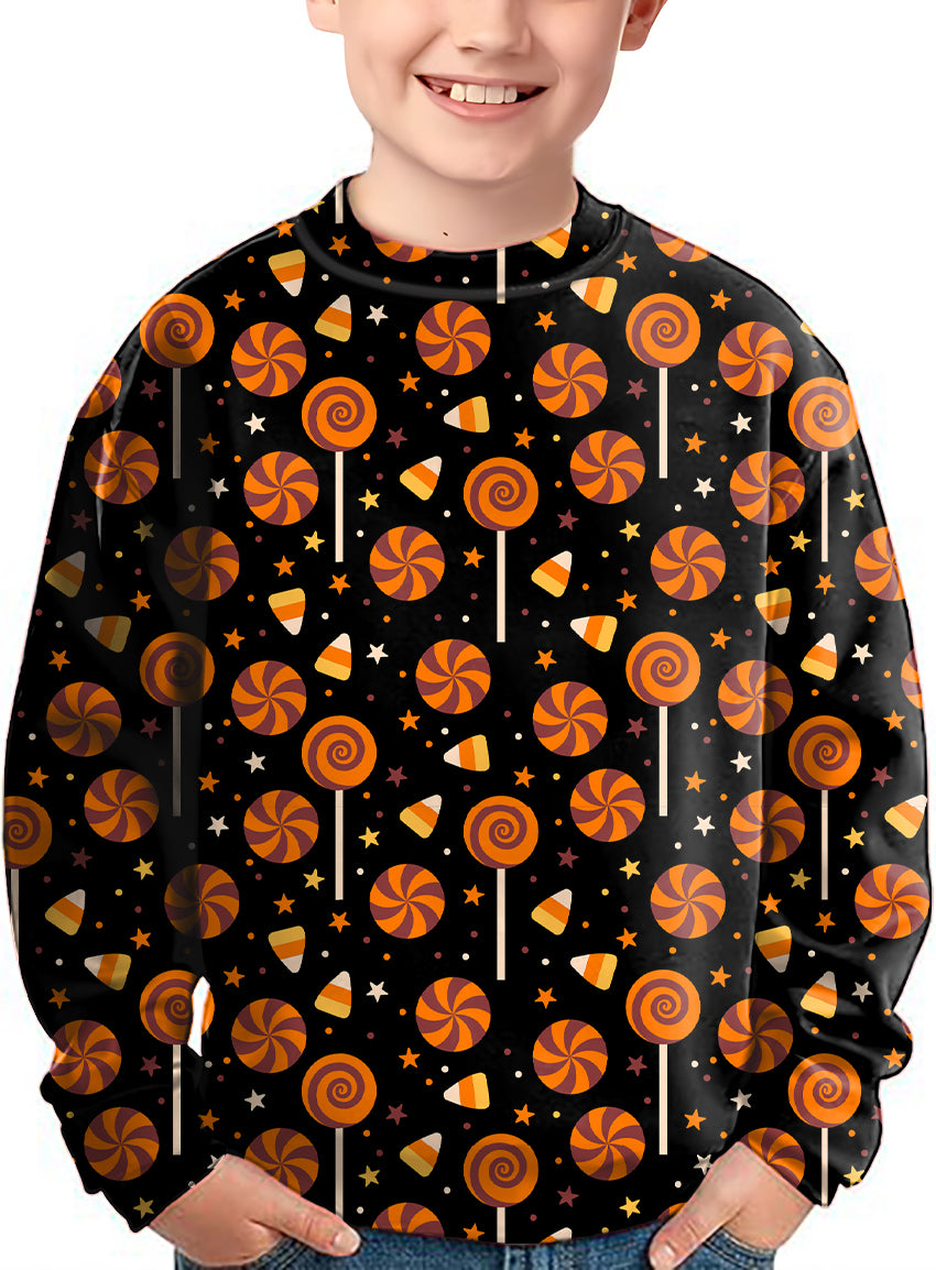 Halloween Lollipops Crewneck Pullover Kids Ugly Sweater