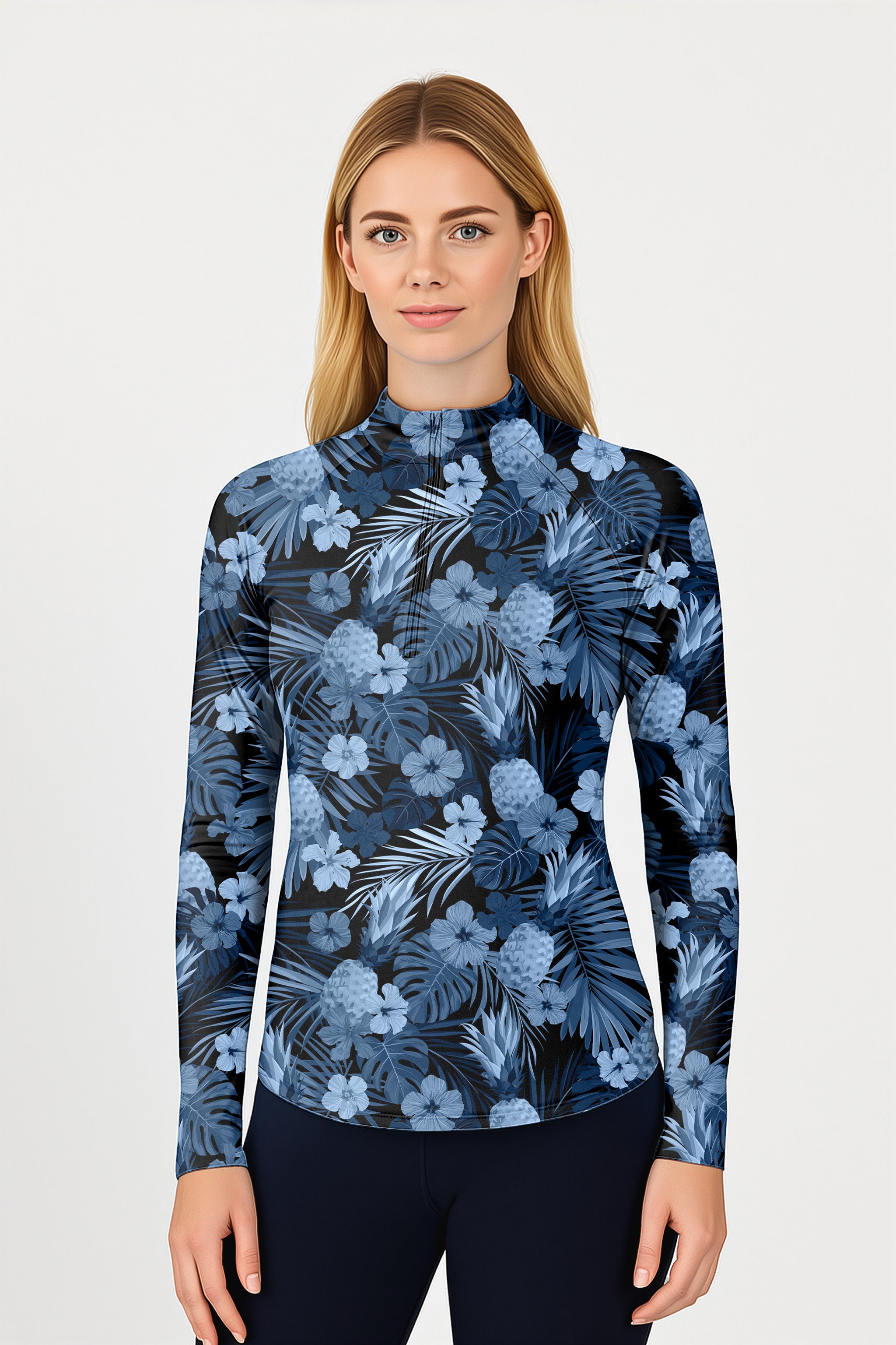 Hala Kahiki Women's Golf Active 3/4 Zipper Top Long Sleeves