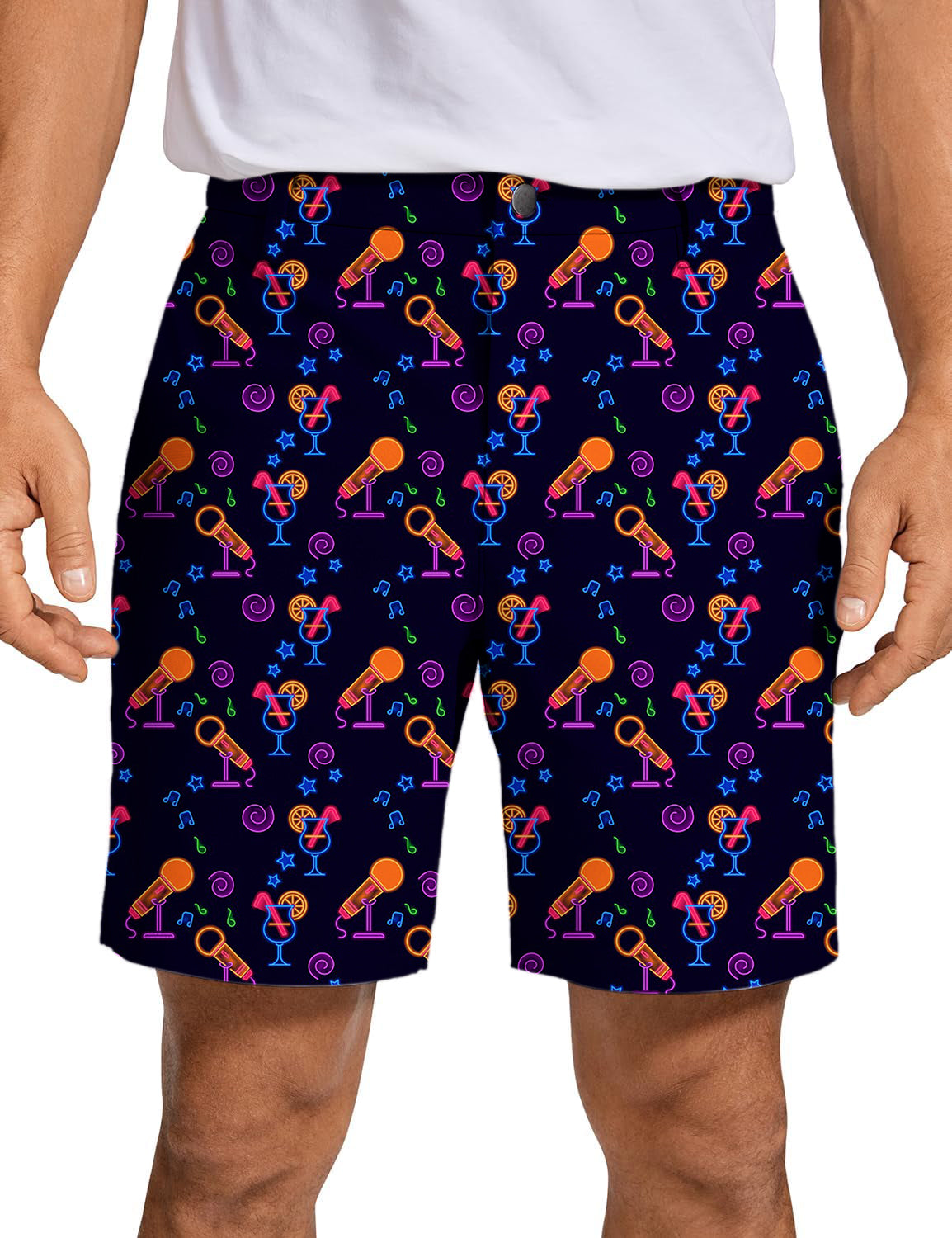 Men's  Neon Karaoke Golf Shorts