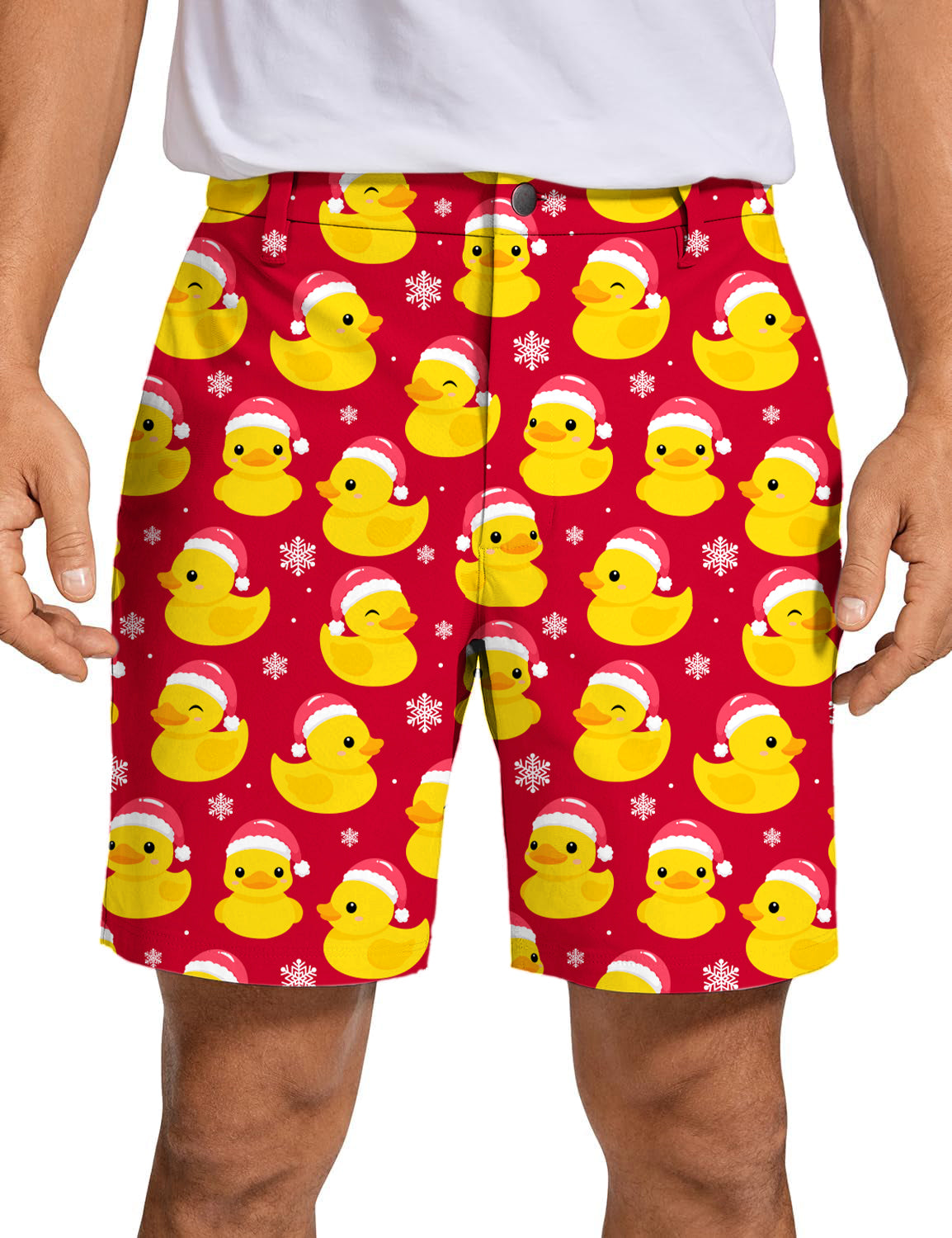 Men's Christmas Yellow Duck Golf Shorts