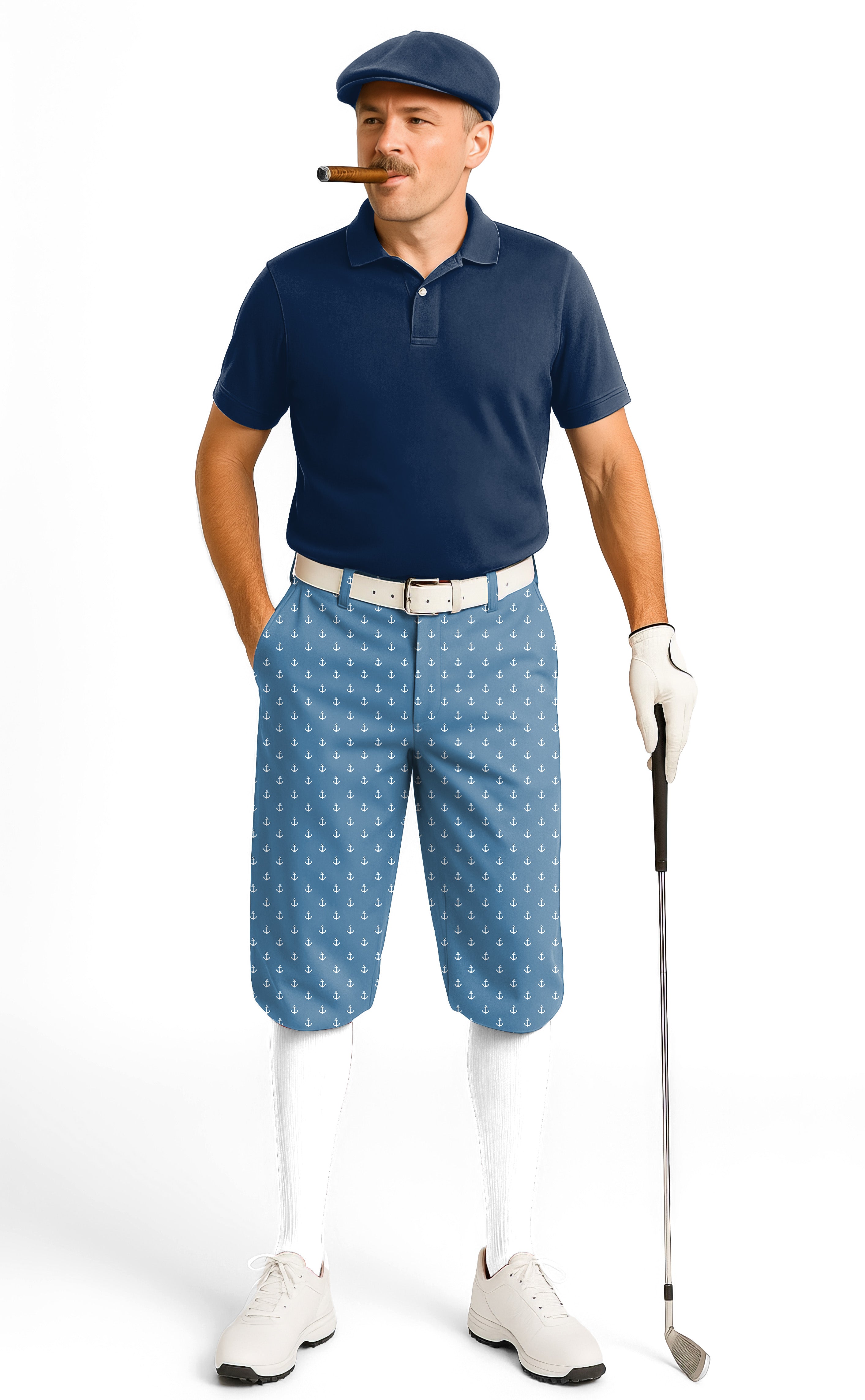 Sea Blue Anchor Men's Golf Knickers Pants