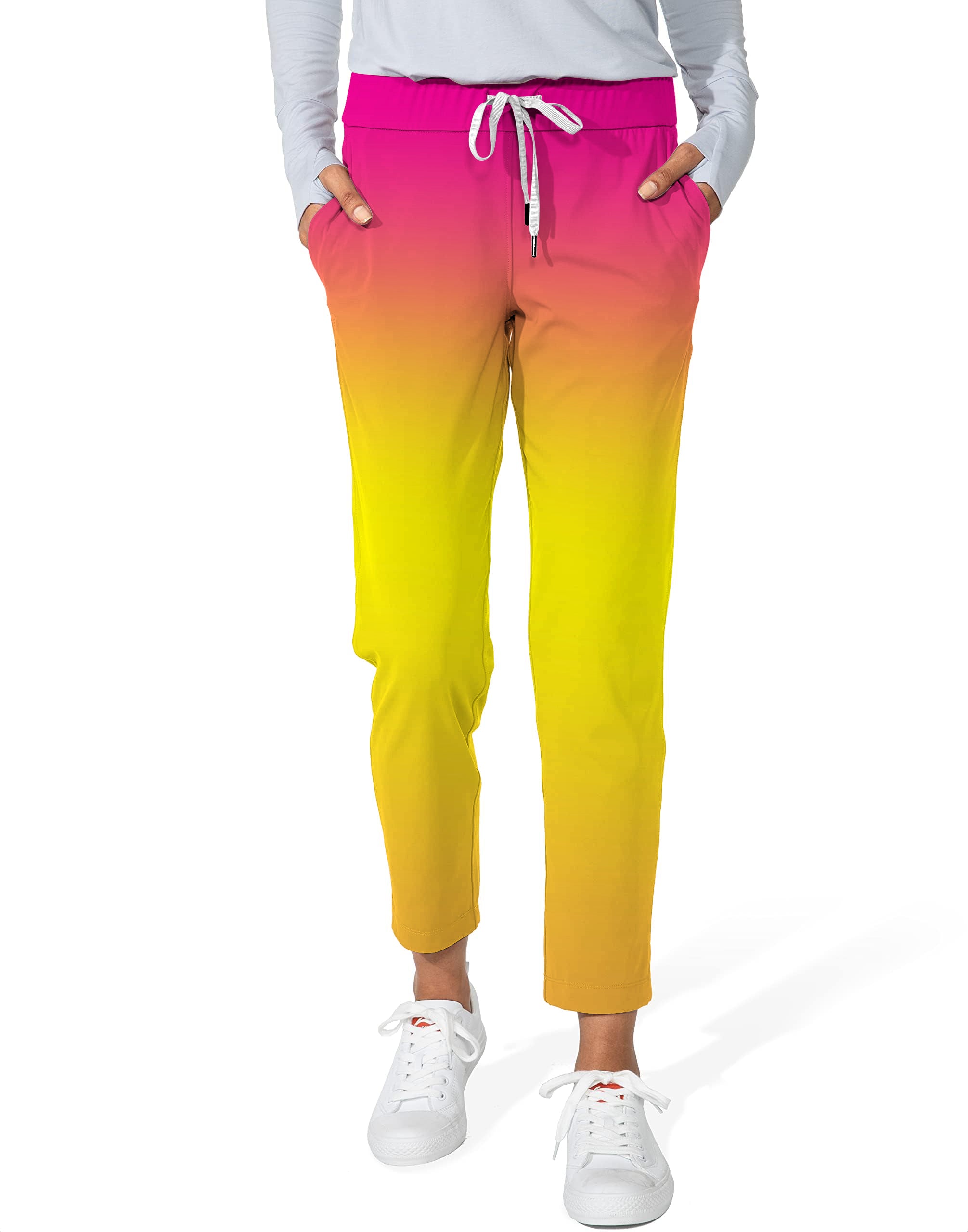 Neon Gradients-Women's 7/8 Stretch Ankle Golf Pants