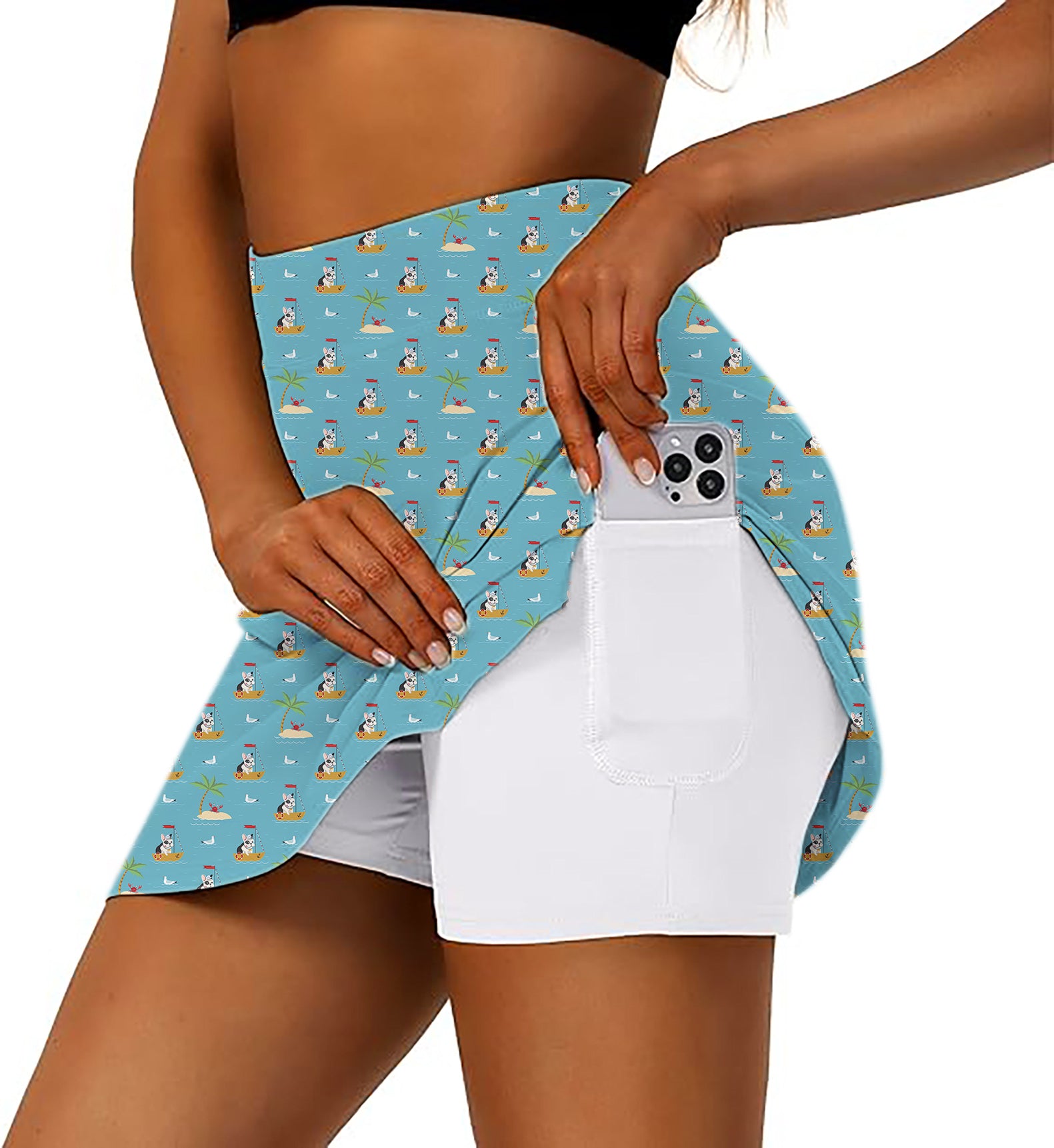 Women's Bulldog Sail Golf Skirts Inner Shorts Pocket