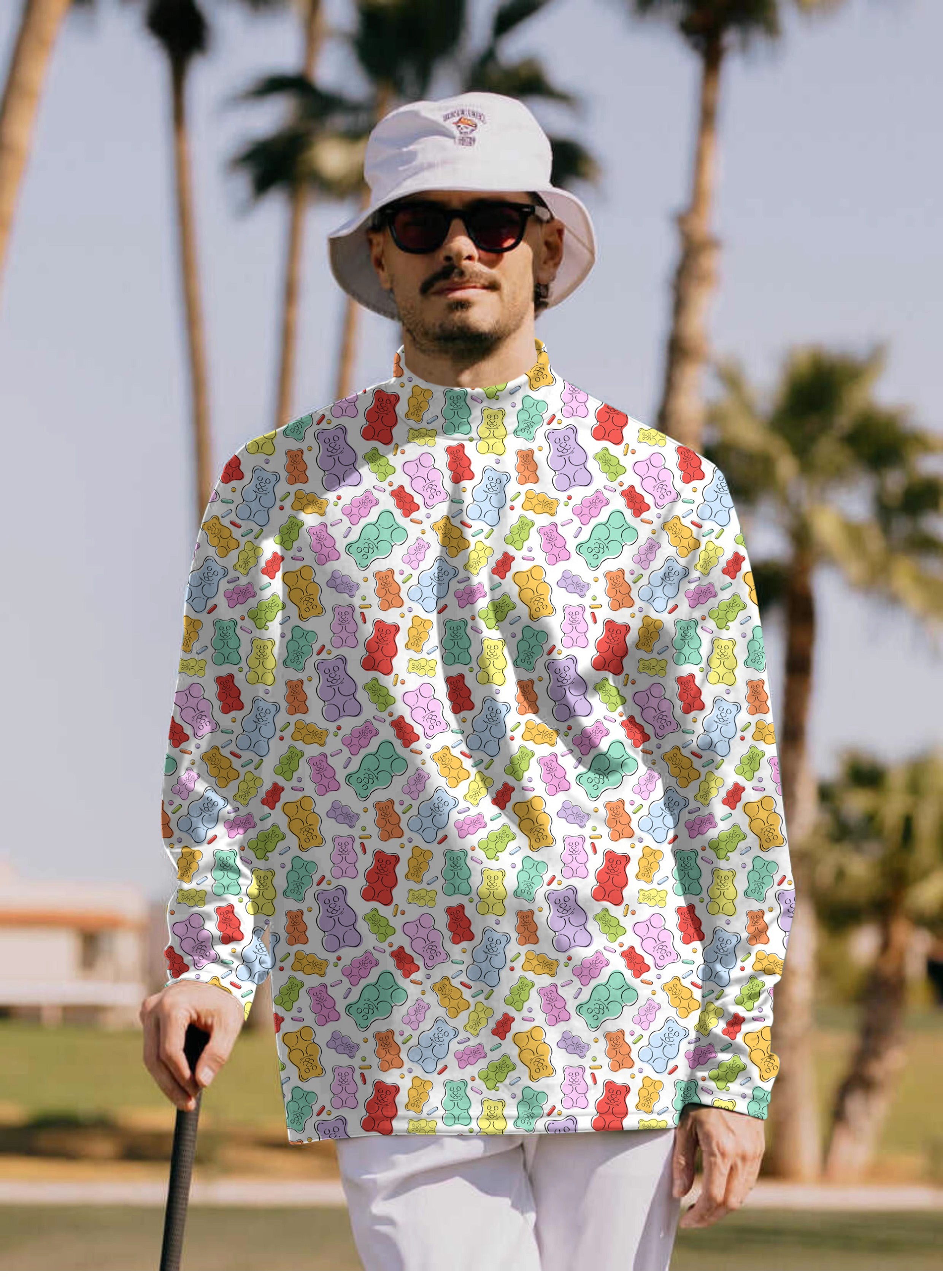 Men's Gummy Bears Pullover High neck Long/Short sleeve T-Shirt