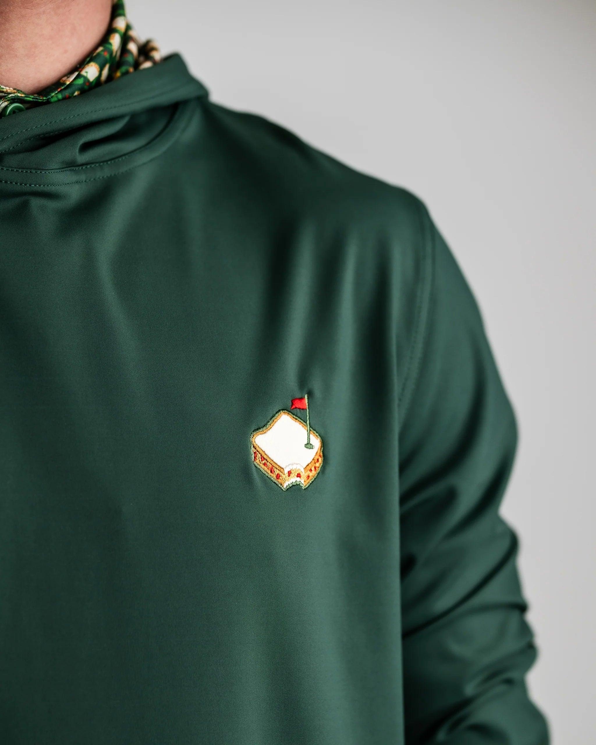 Performance Golf Hoodie Green Pattern The Master Sandwich Flag outerwear