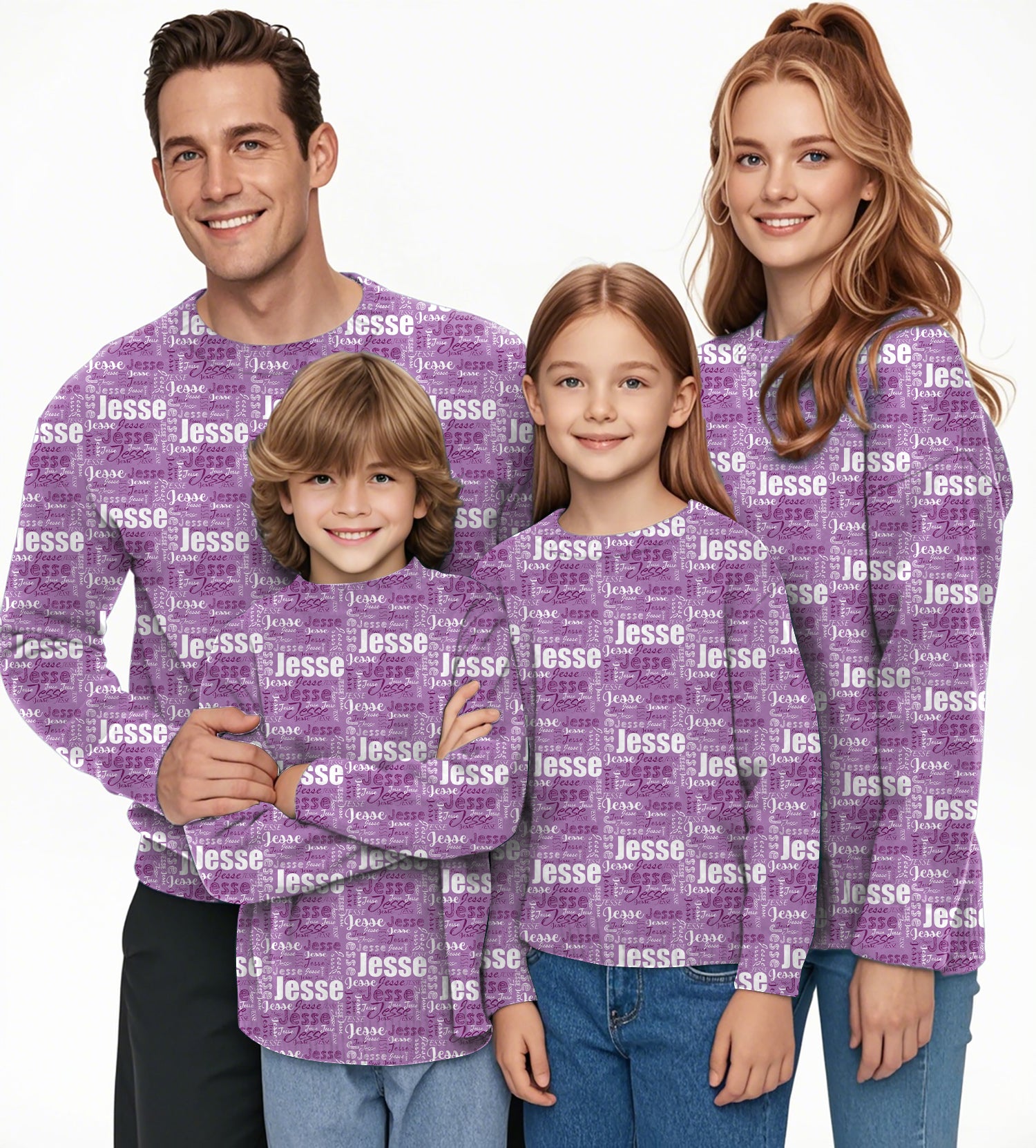 Custom name amethyst Crewneck Pullover Ugly Sweater Men Women boy girl family