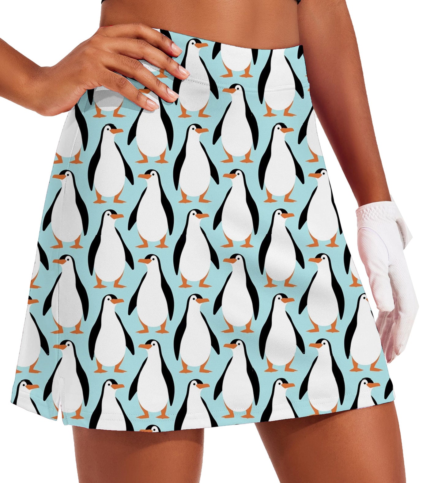 Women's Penguin Party Golf Skirts Inner Shorts Pocket