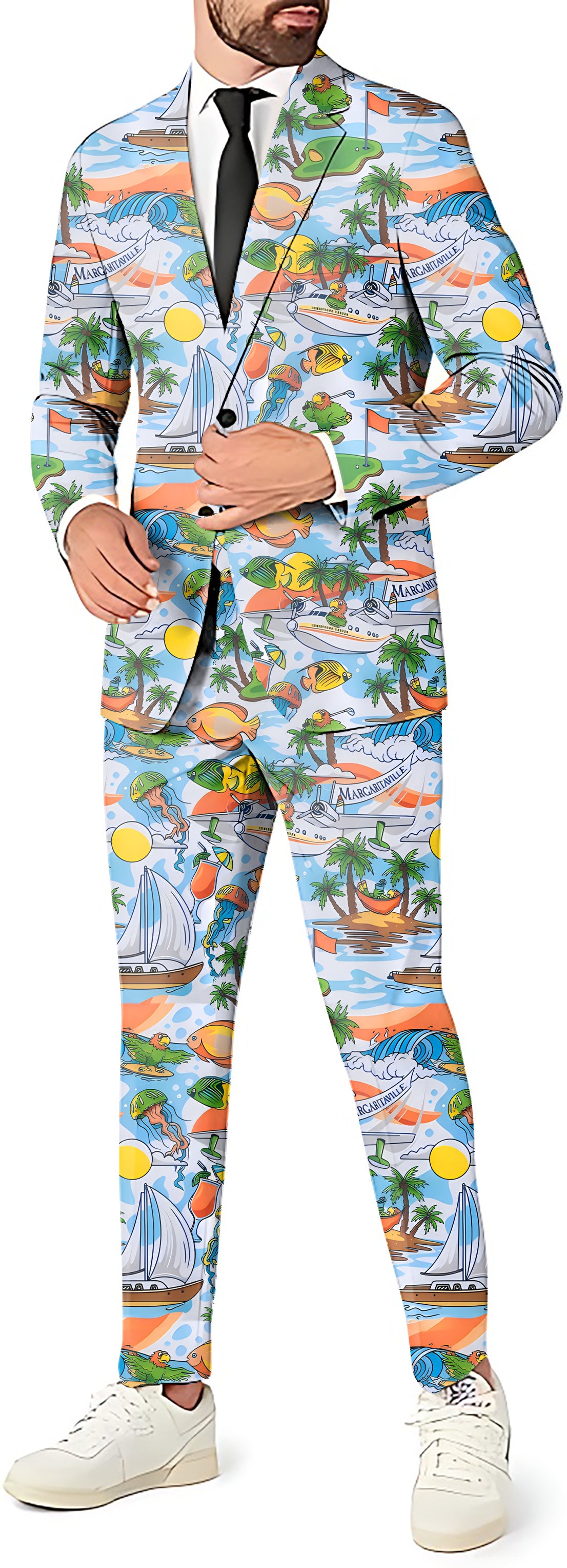 MARGARITAVILLE - PINS IN PARADISE Men's Party Costumes-Theme Party 2 or 3pcs Suit set-Blazer Pants & Vest