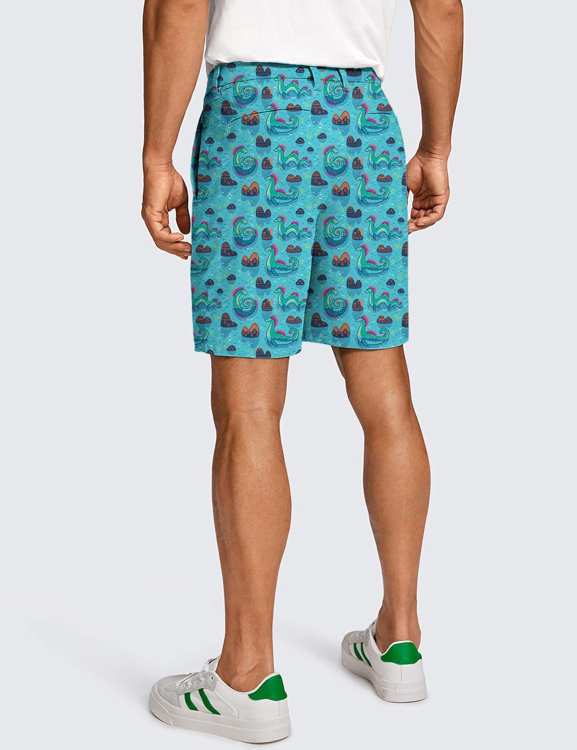 Men Loch Ness Monster Golf Shorts