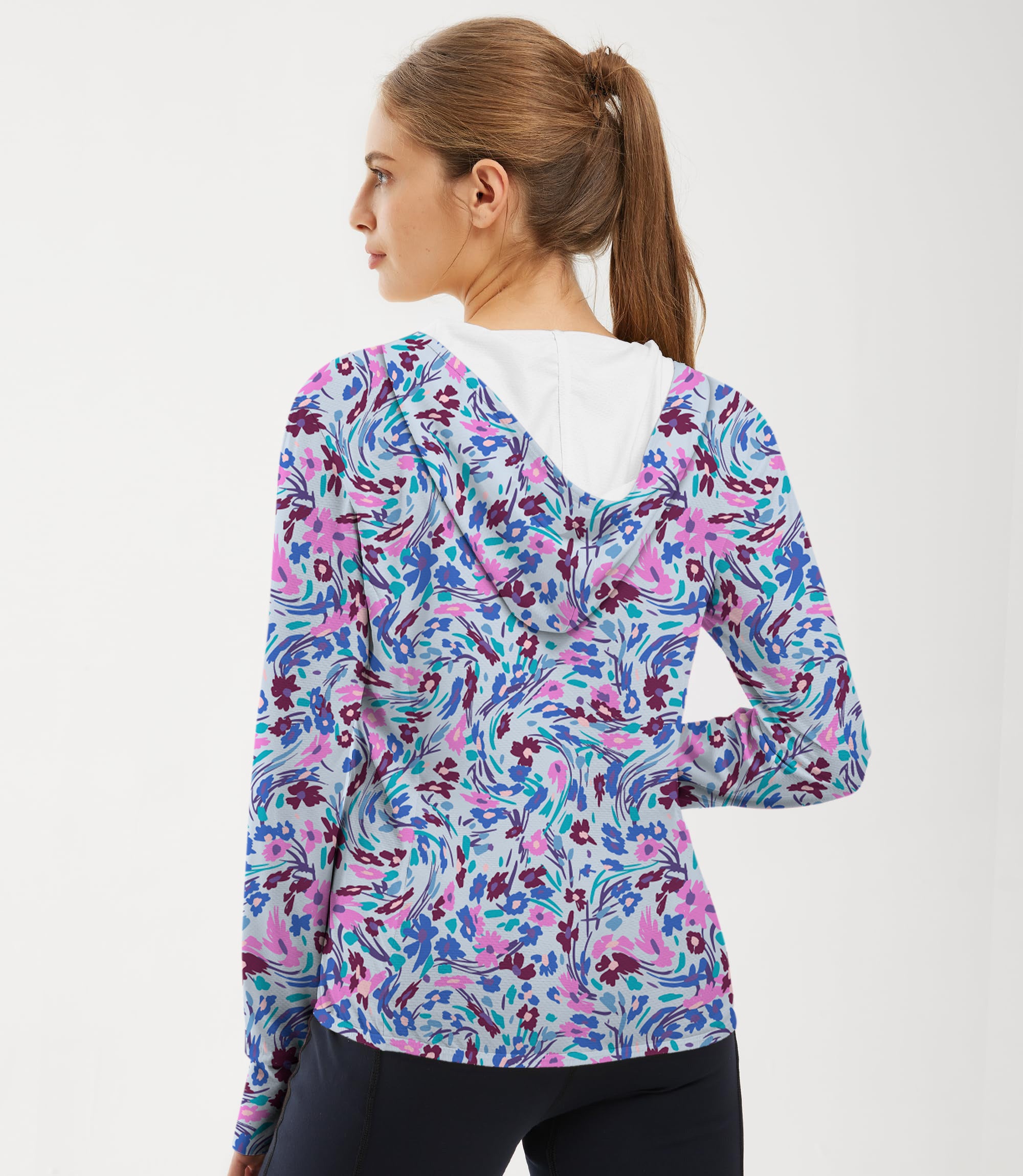 Women's Outdoor summer floral Golf Sun Protection Slim Fit zip hoodies