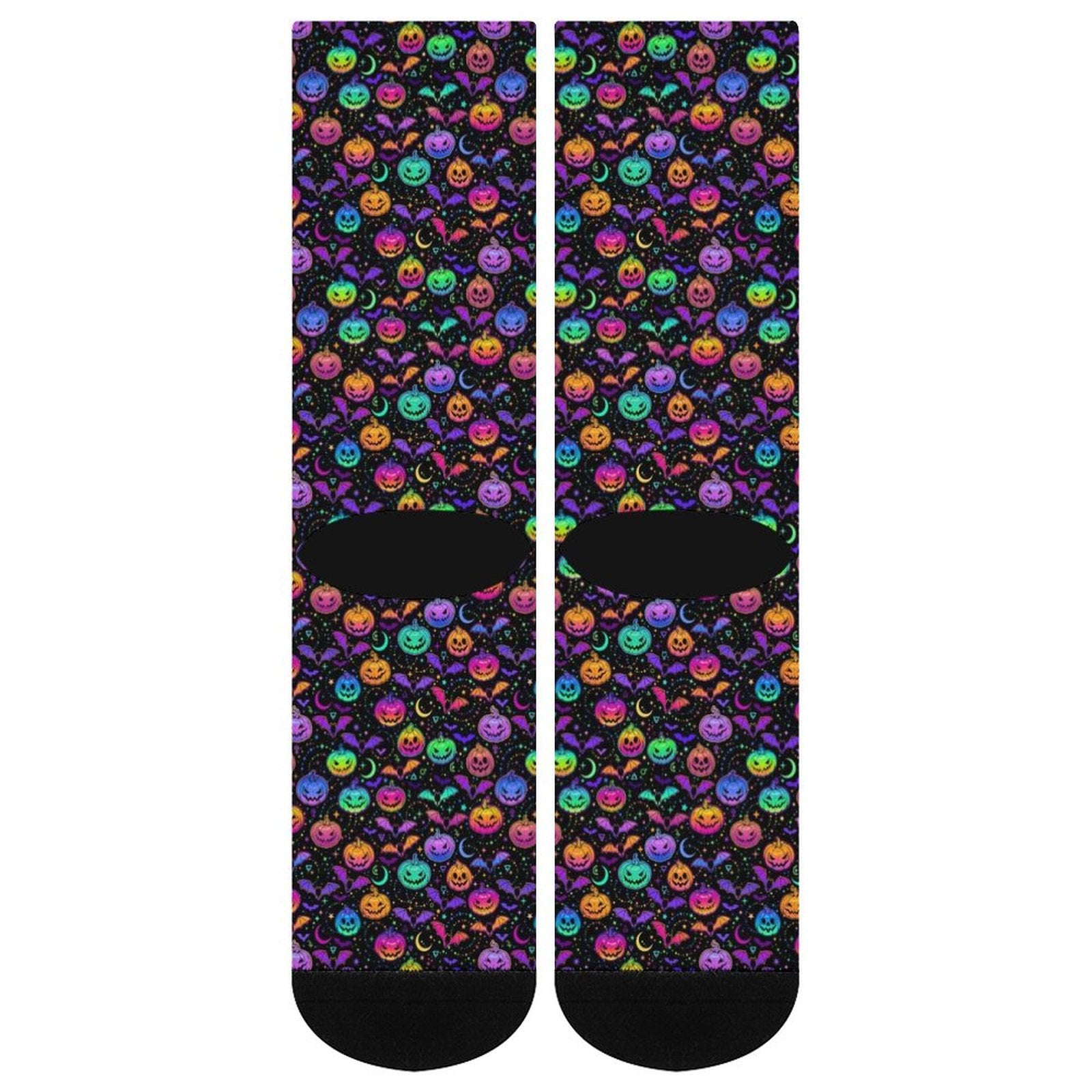Neon Halloween Pumpkin Prined socks Gifts for Men Women