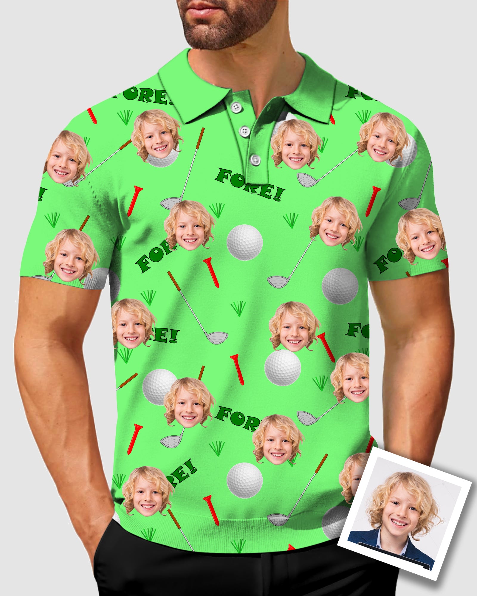 Men's To My Dad Custom Face Men's Golf Polo Father's Day Gift Polo