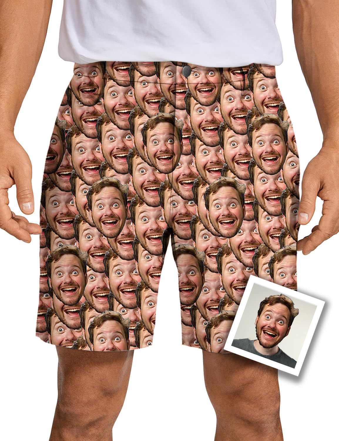 Men Custom Photo All Faces Golf Shorts