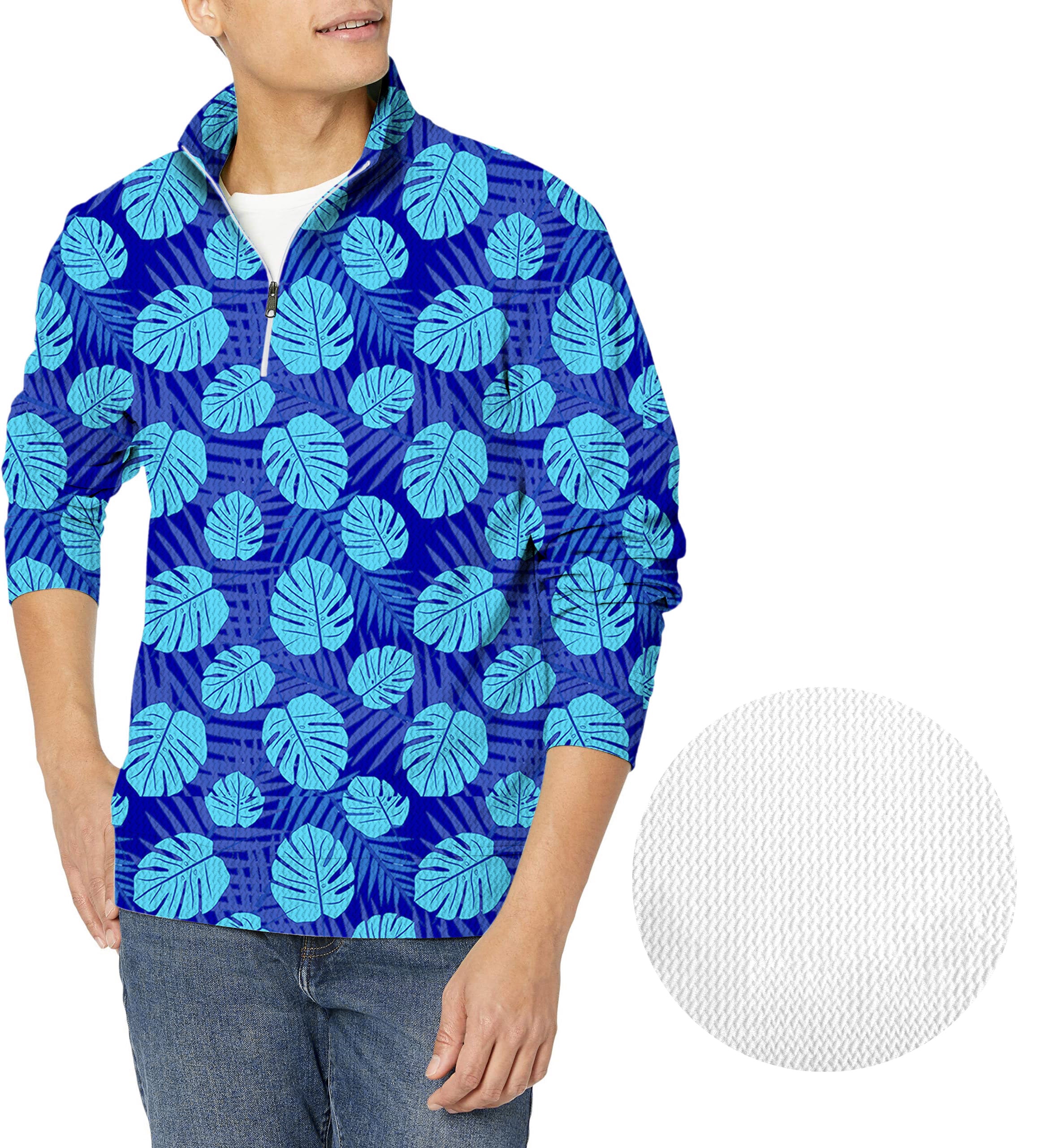 Aloha Havana-Men's Golf Waffle Zipper Pullover