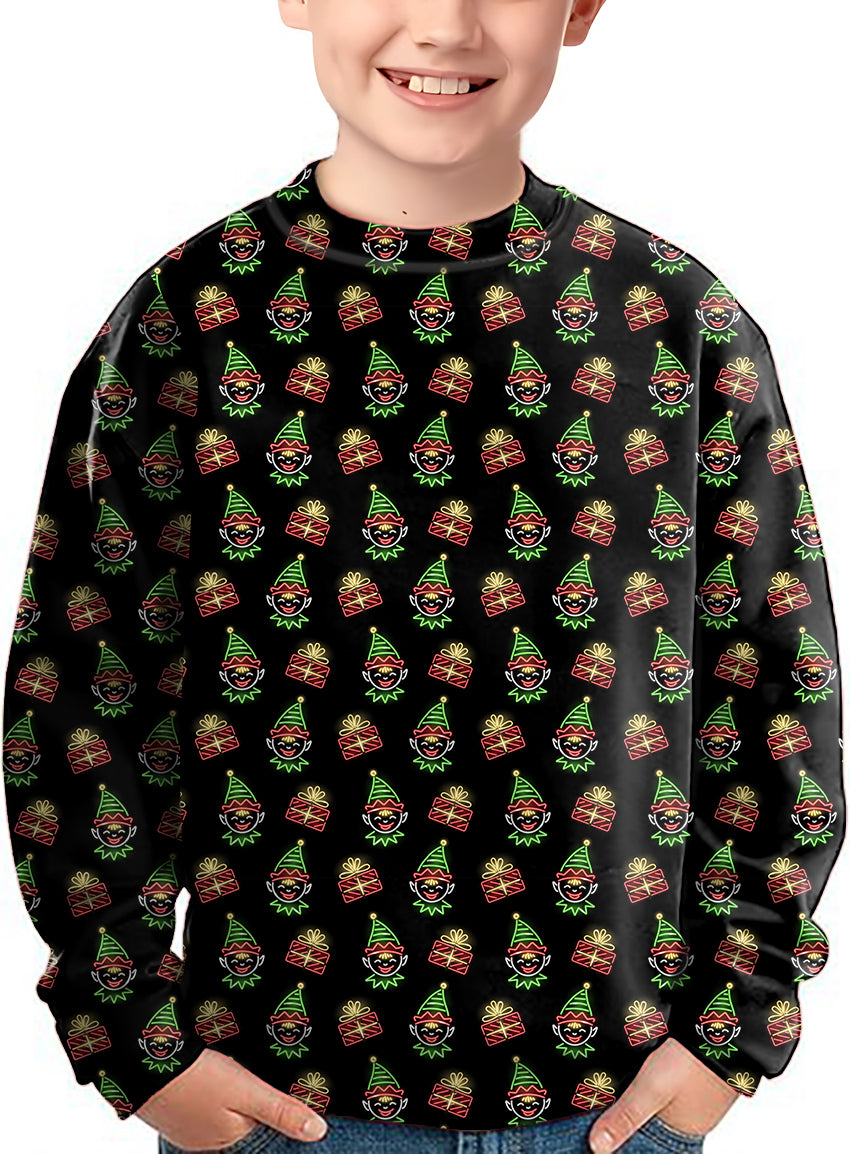 Christmas Joker Crewneck Pullover Kids Ugly Sweater