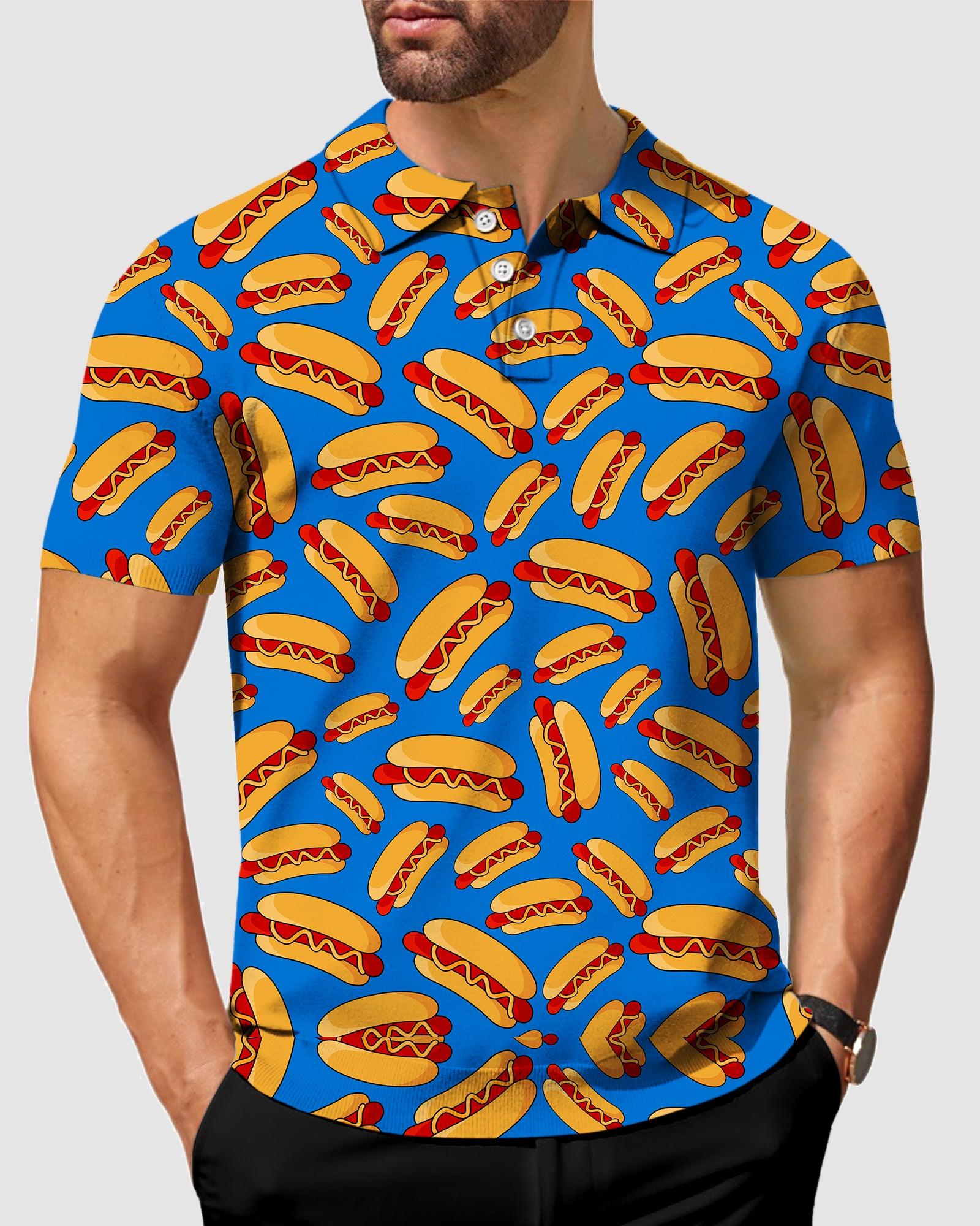 Men's hot dog golf polo