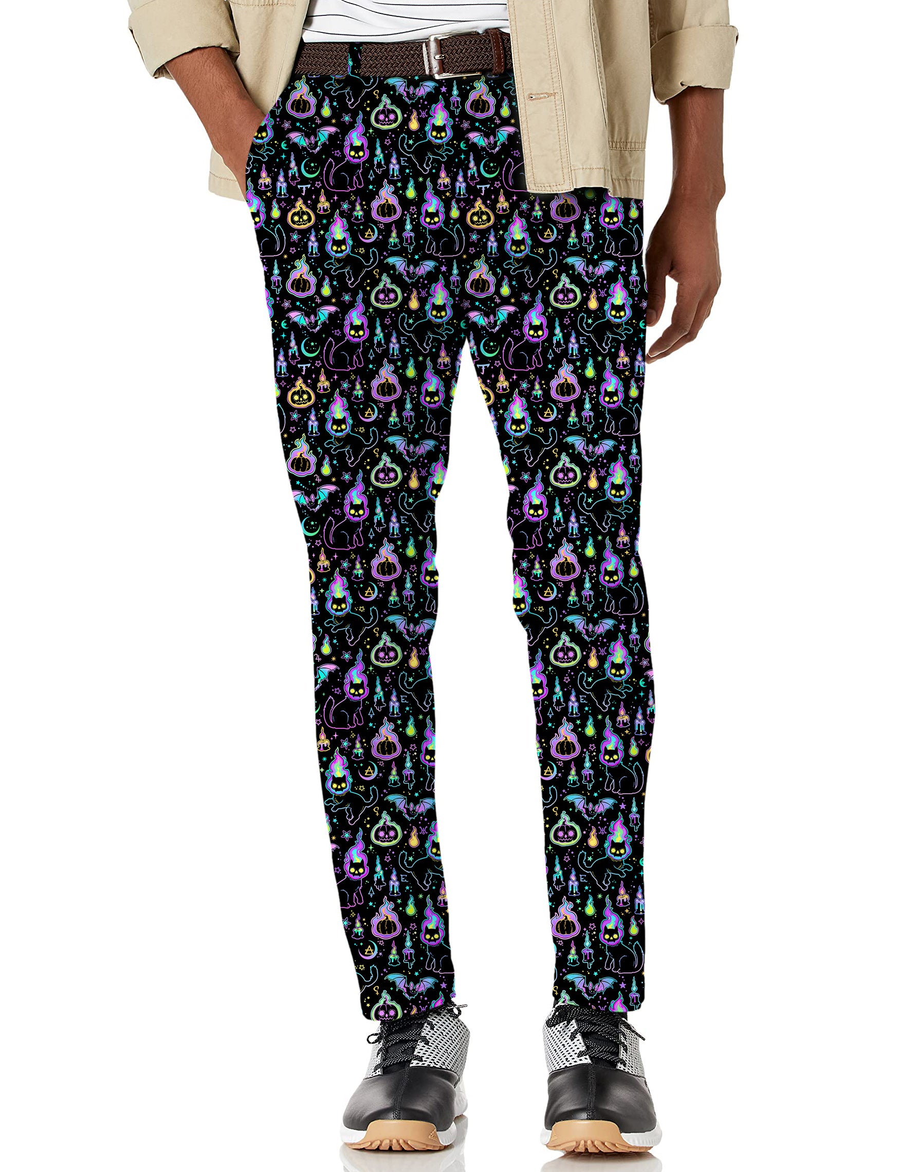 Men's Halloween Ghost Pumpkin Cat Stretch Golf Pants