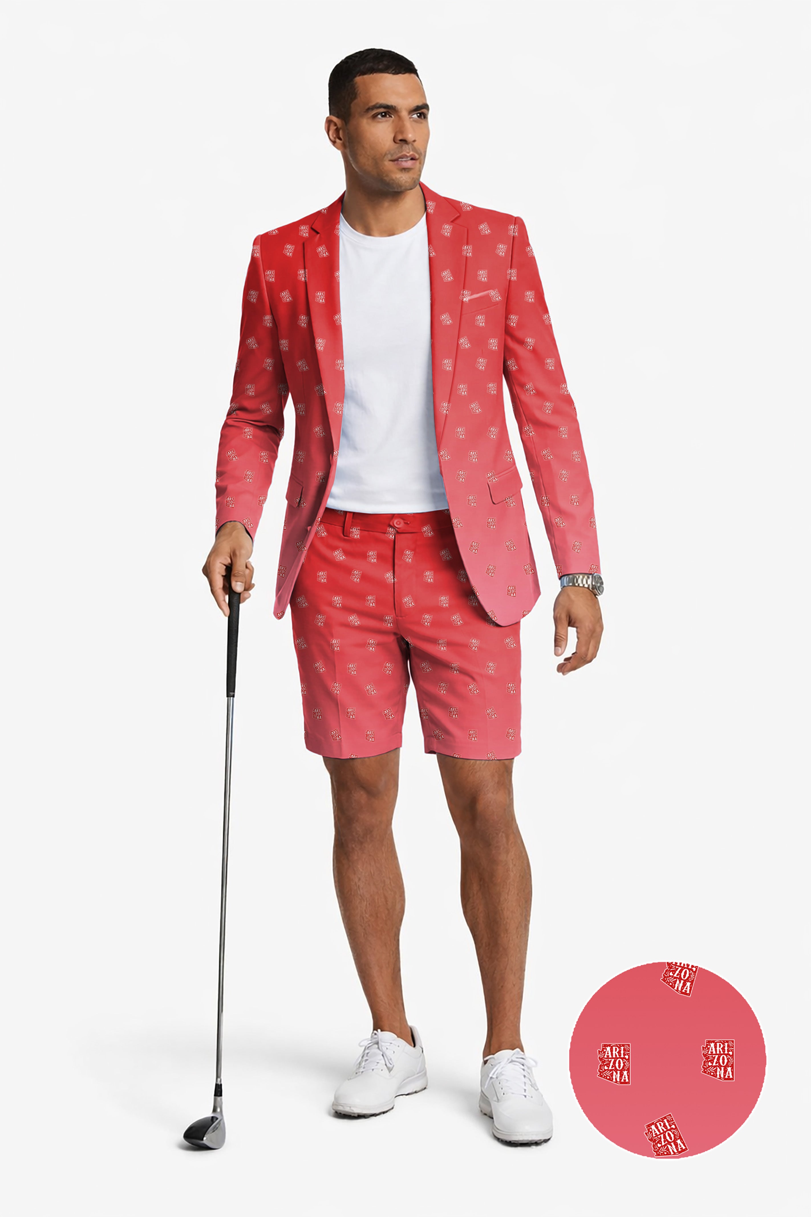 Red Arizona Men's Party Costumes-Theme Party 2pcs Suit set-Blazer Shorts