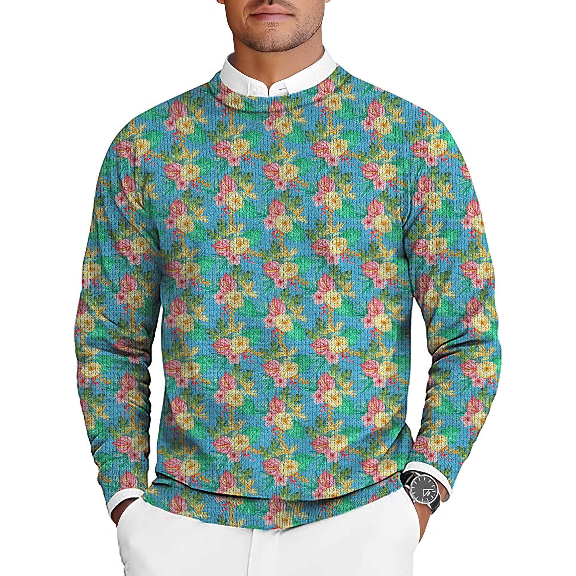 Tropics Pants Men's Golf Crewneck Pullover Sweaters Ugly Sweater