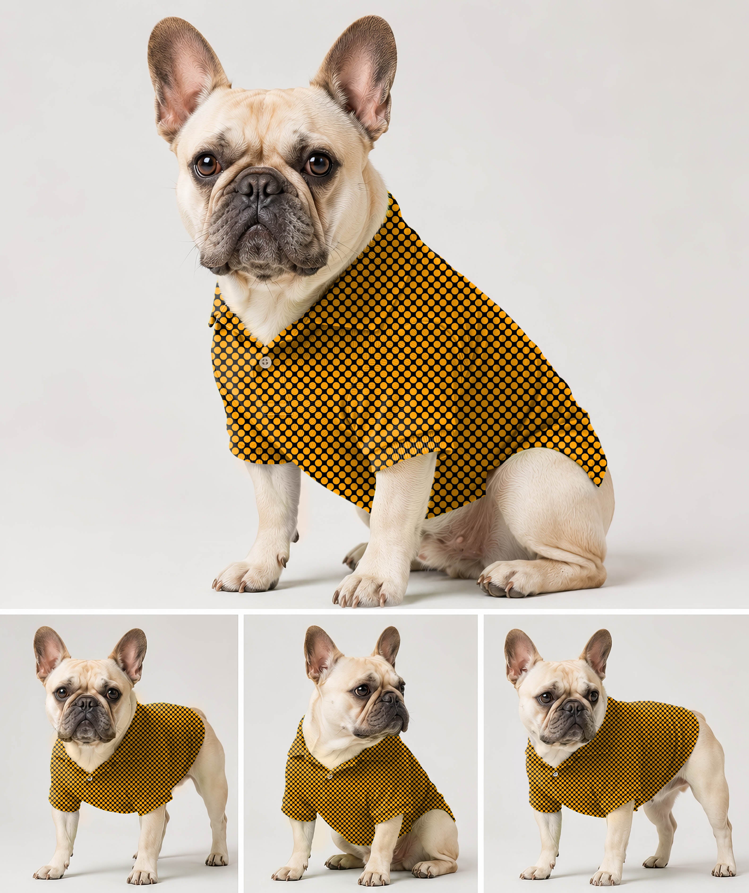 Dog's Halloween black and yellow polka dots Golf Polo