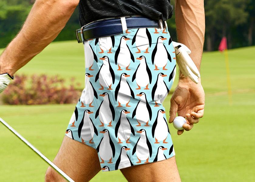 Men Penguin Party Golf Shorts