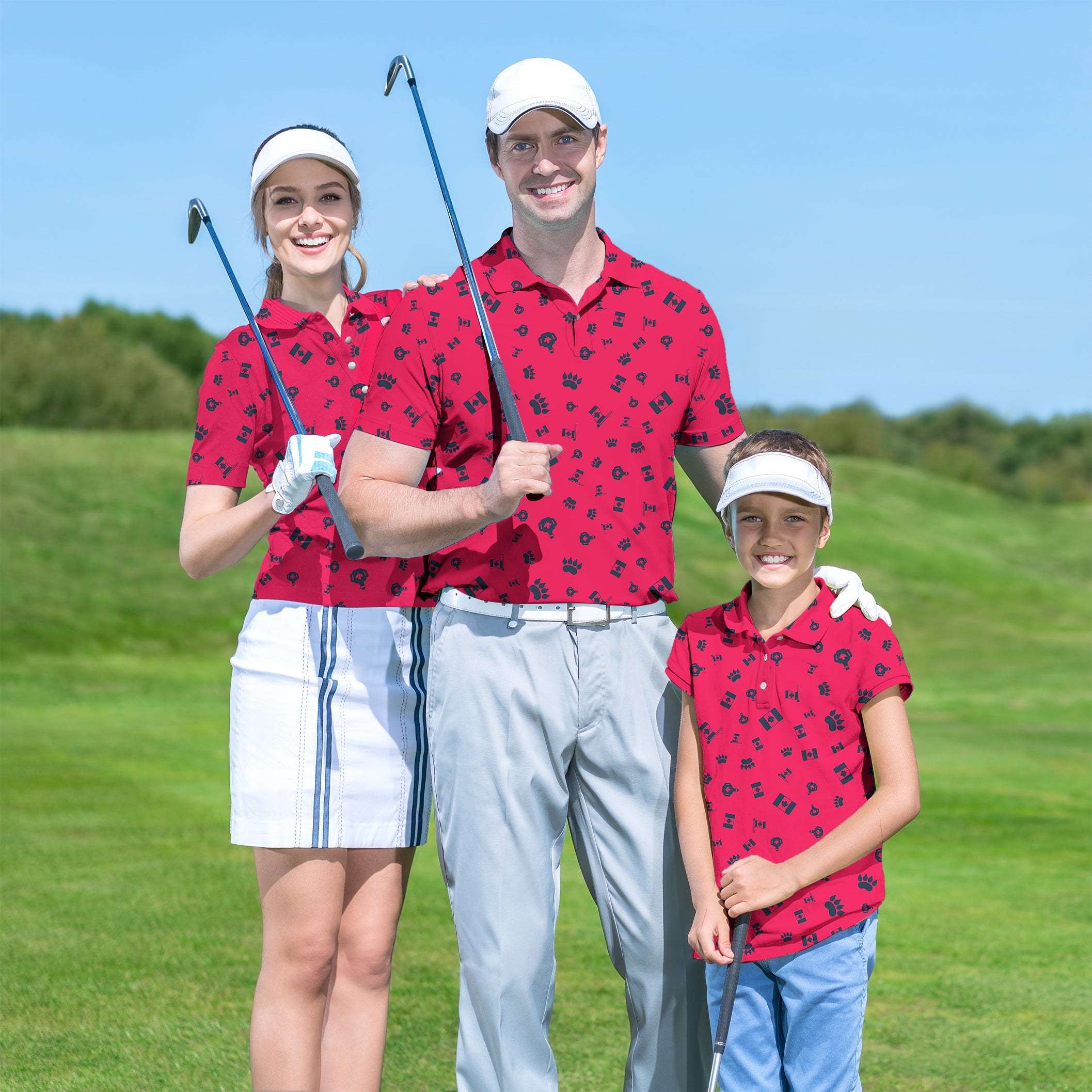 Family Canadian Flag Paw set Golf Championship Trophy tournament