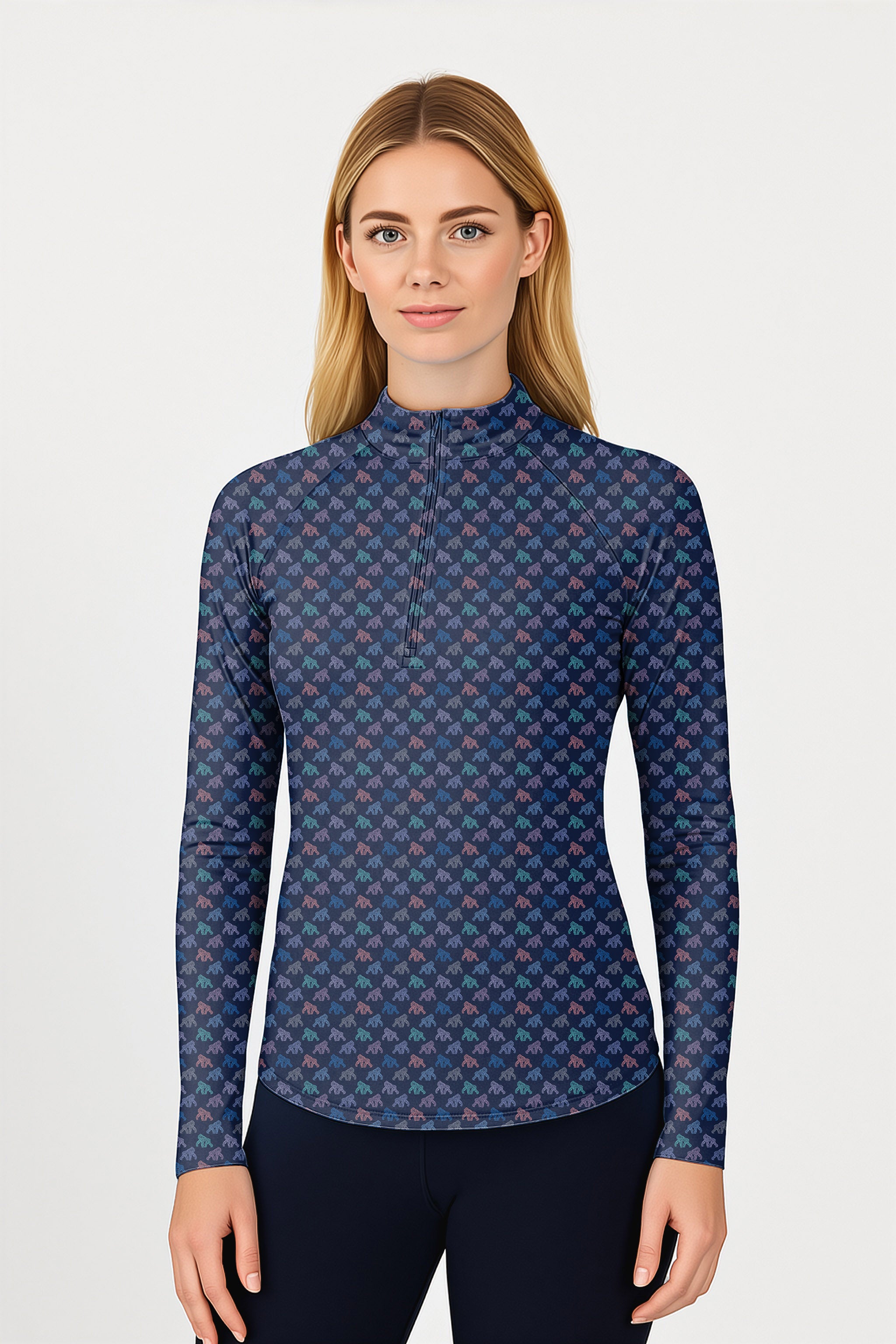 Monkeys  Women's Golf Active 3/4 Zip Top