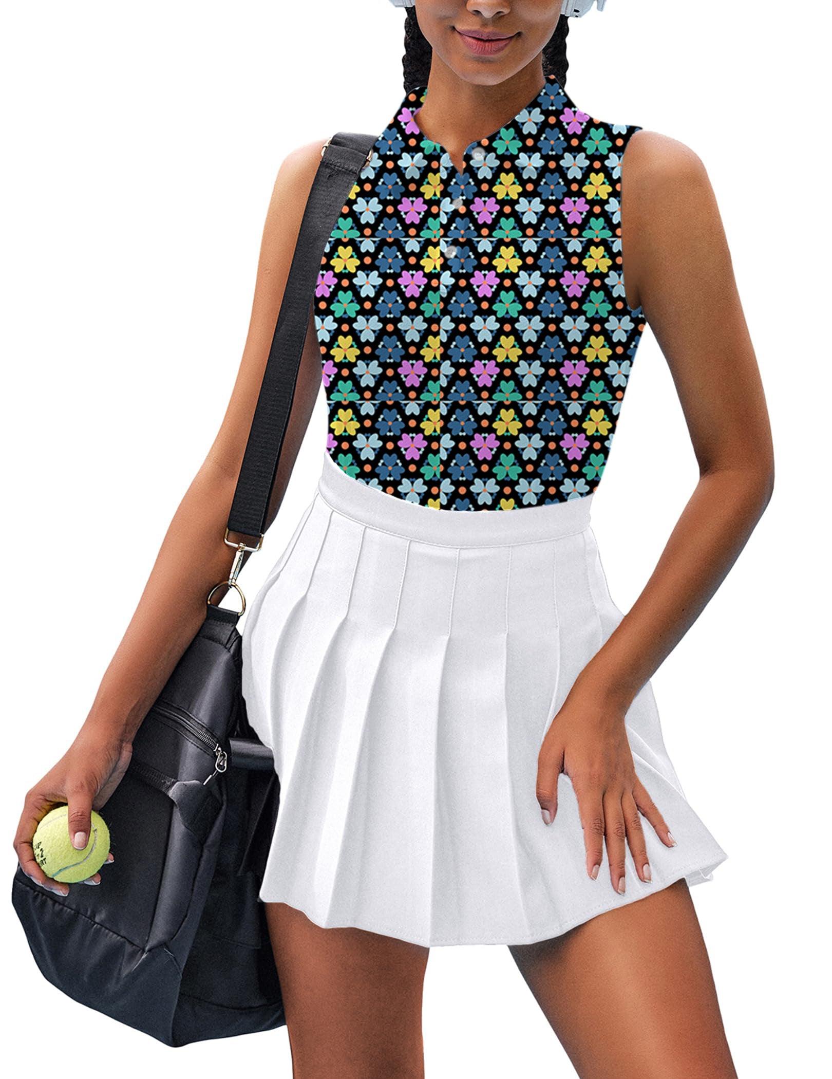 Women's Modern Flowers golf Sleeveless shirt