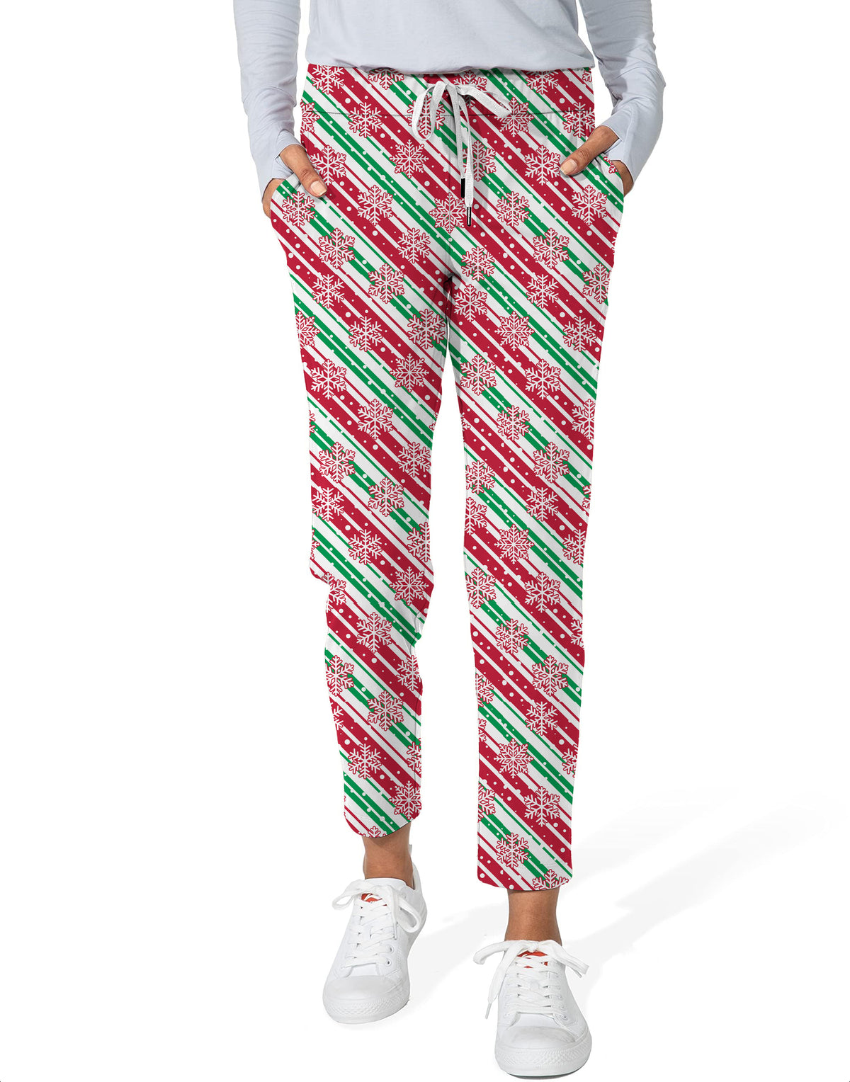 Christmas Snowflake Women's 7/8 Stretch Ankle Golf Pants
