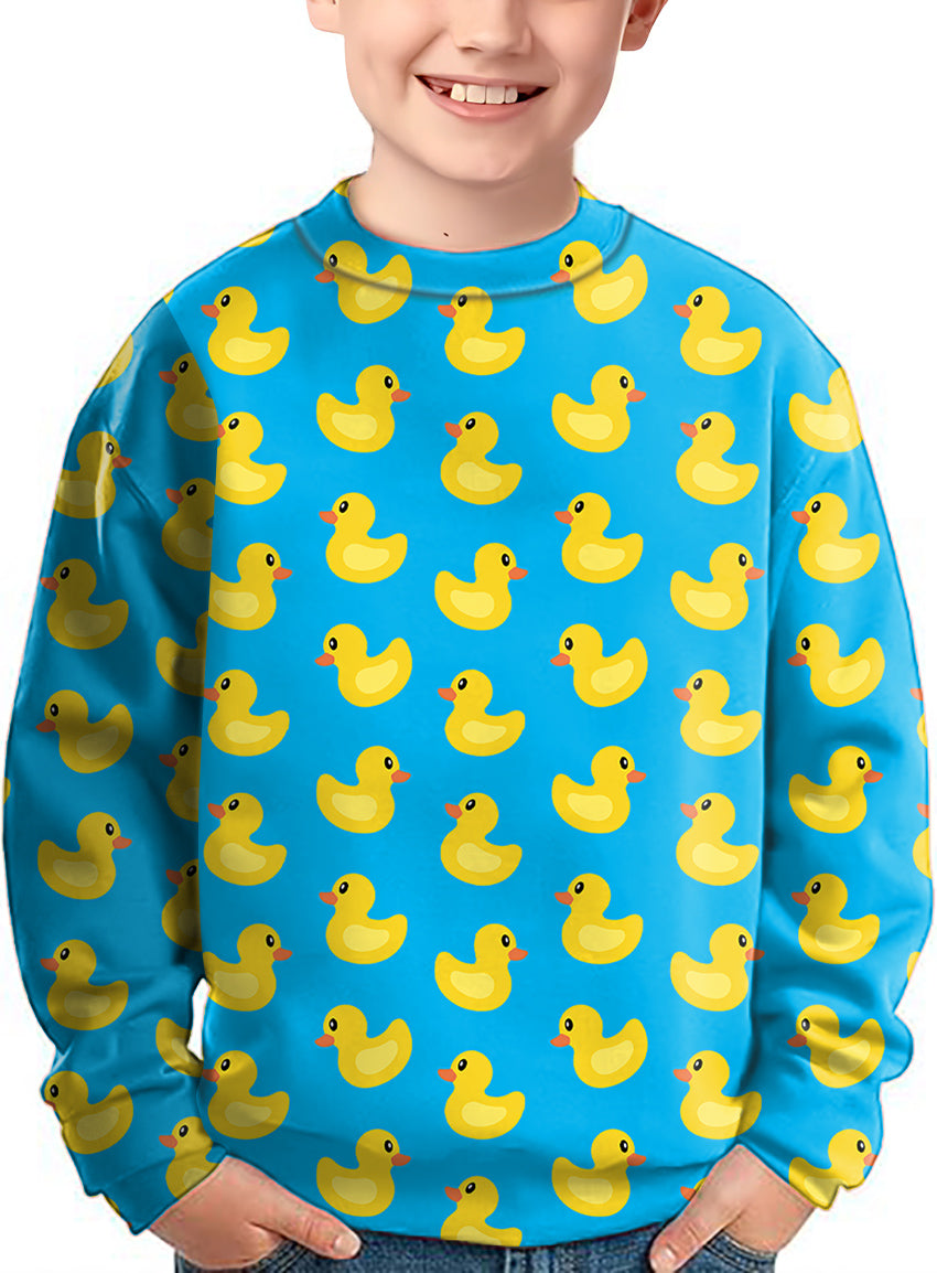 Yellow duck Crewneck Pullover Kids Ugly Sweater