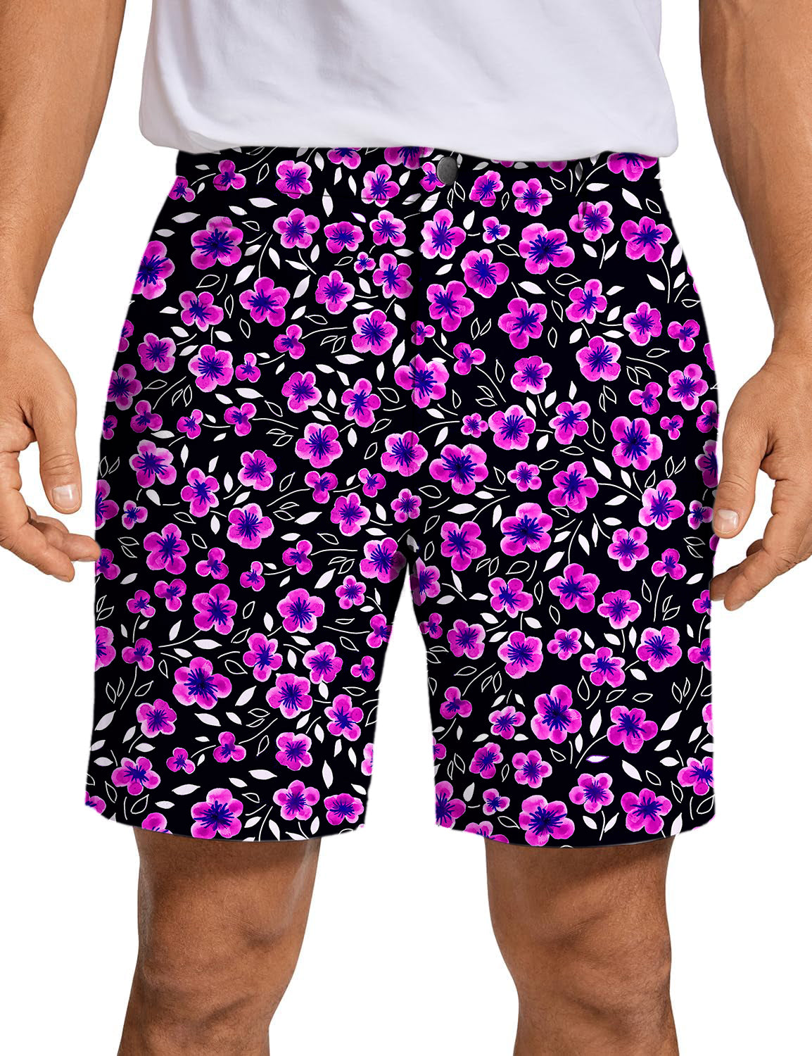 Men Floral Out Golf Shorts