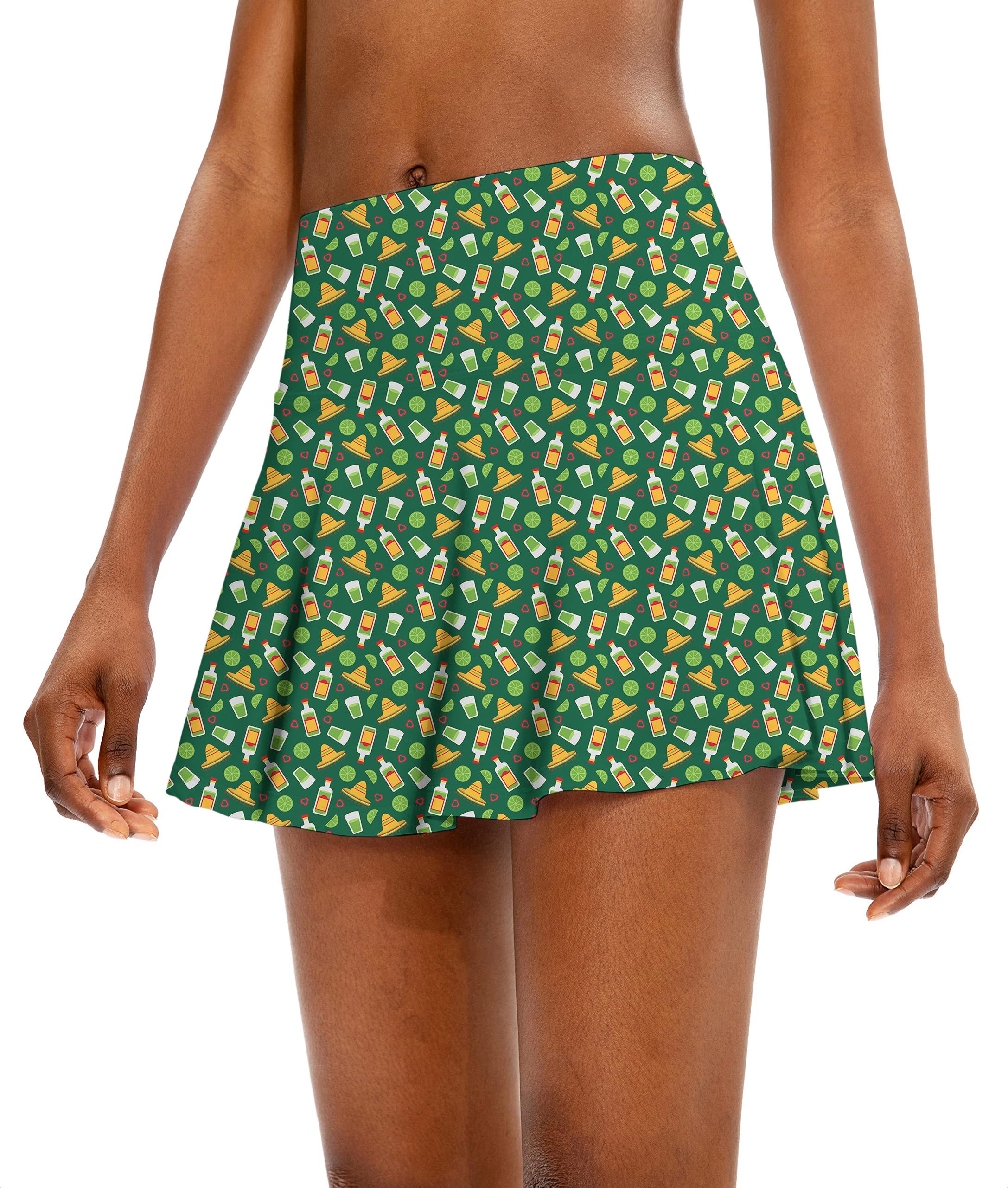 LEMON CHELADA Women's Athletic Golf Skorts Flared Skirts